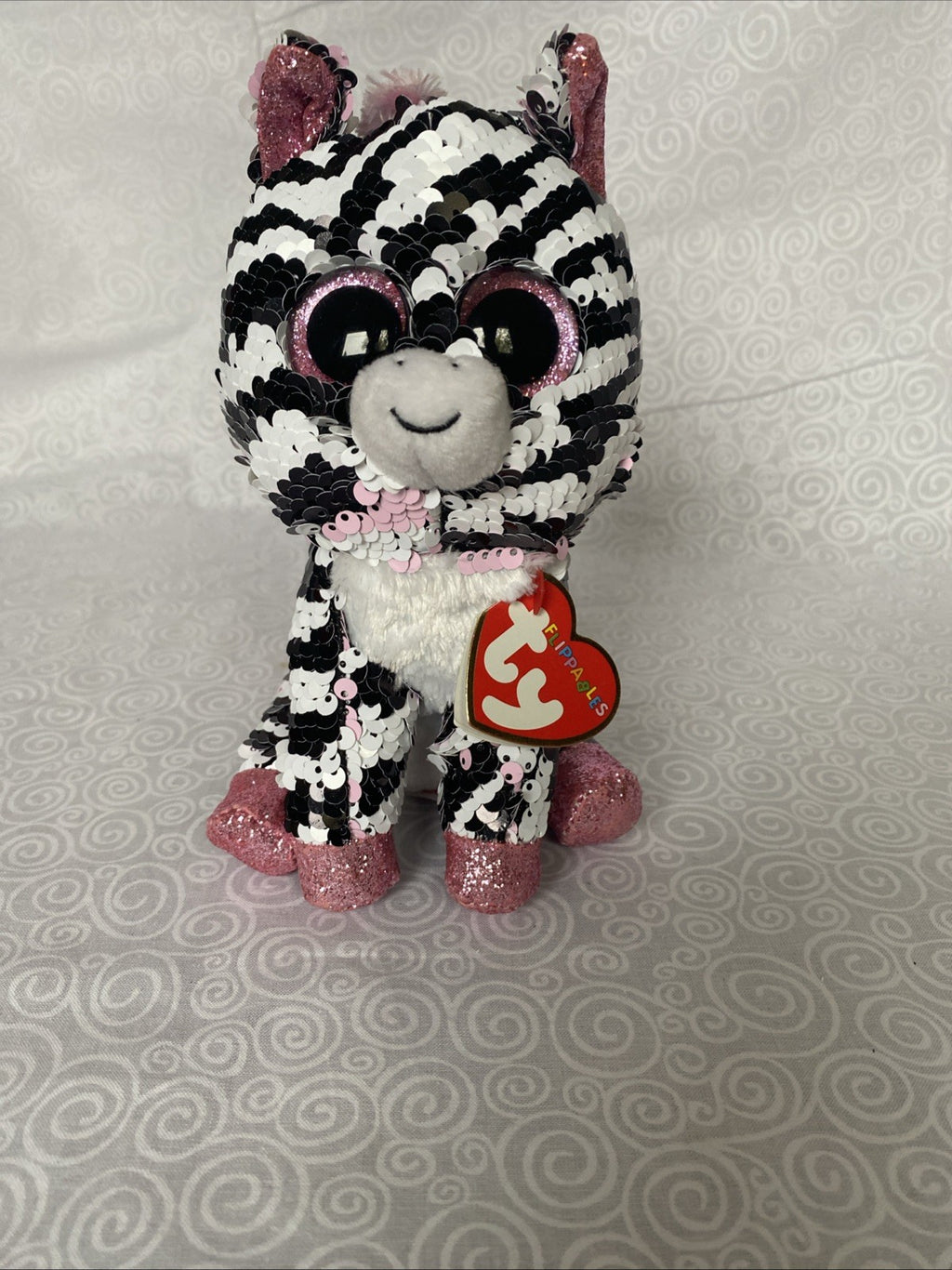 TY Flippables Zoey the Zebra Beanie Flippable Sequin Plush 6" Plush Toy NWT