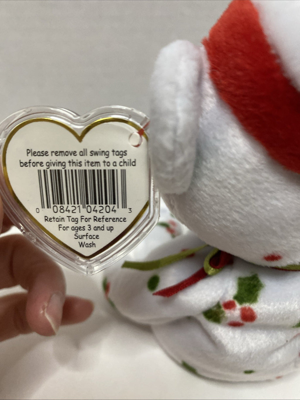 1998 Holiday Teddy, Mint RARE, Ty Beanie Baby