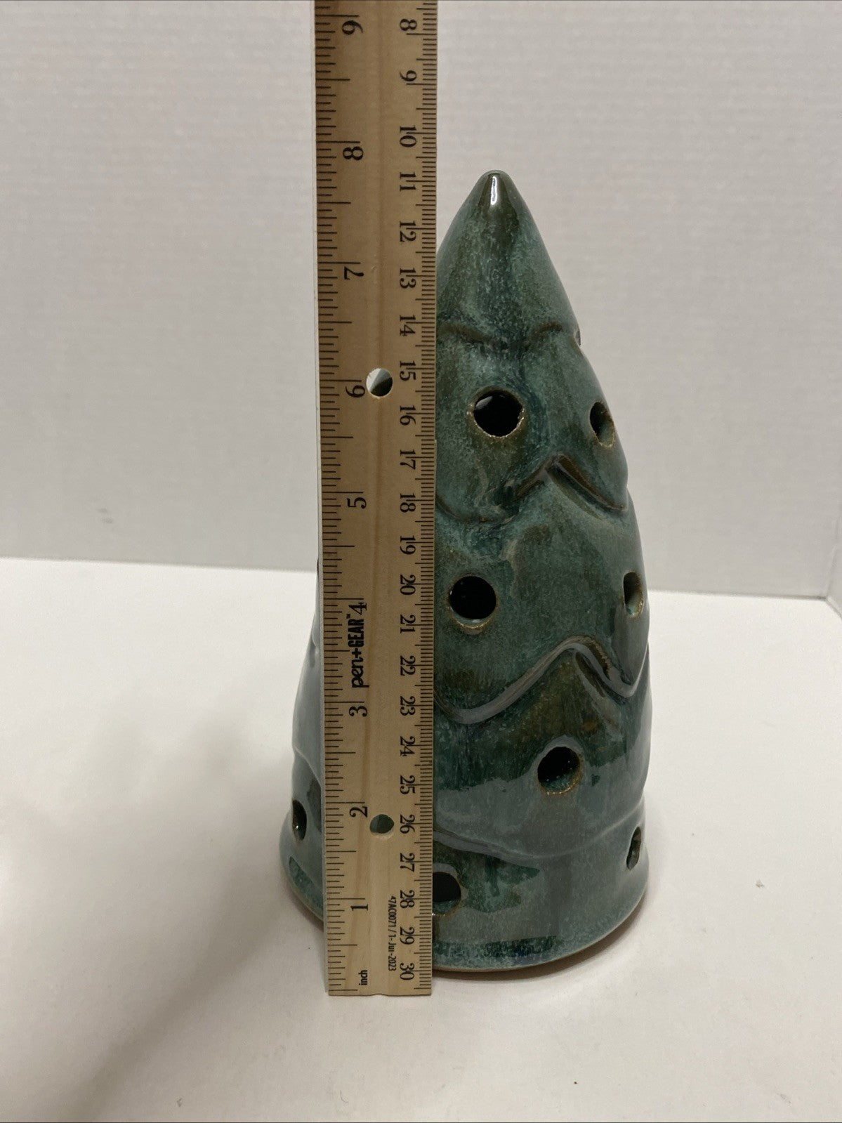 Pottery Whimsical Christmas Tree Lantern Candle Holder Decor Art Studio Pottery