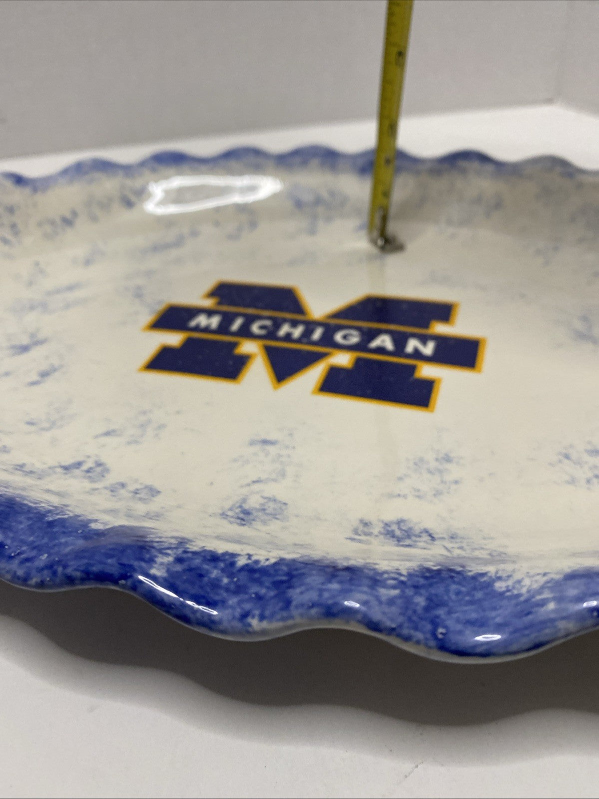 Michigan wolverine serving platter 14 1/2” x 10 1/2” glazed