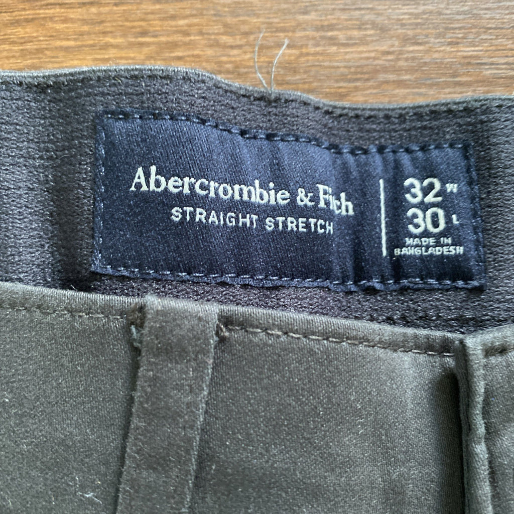 Abercrombie & Fitch Men's Pants Sz 32x31 Stretch 90's Straight Black Chino
