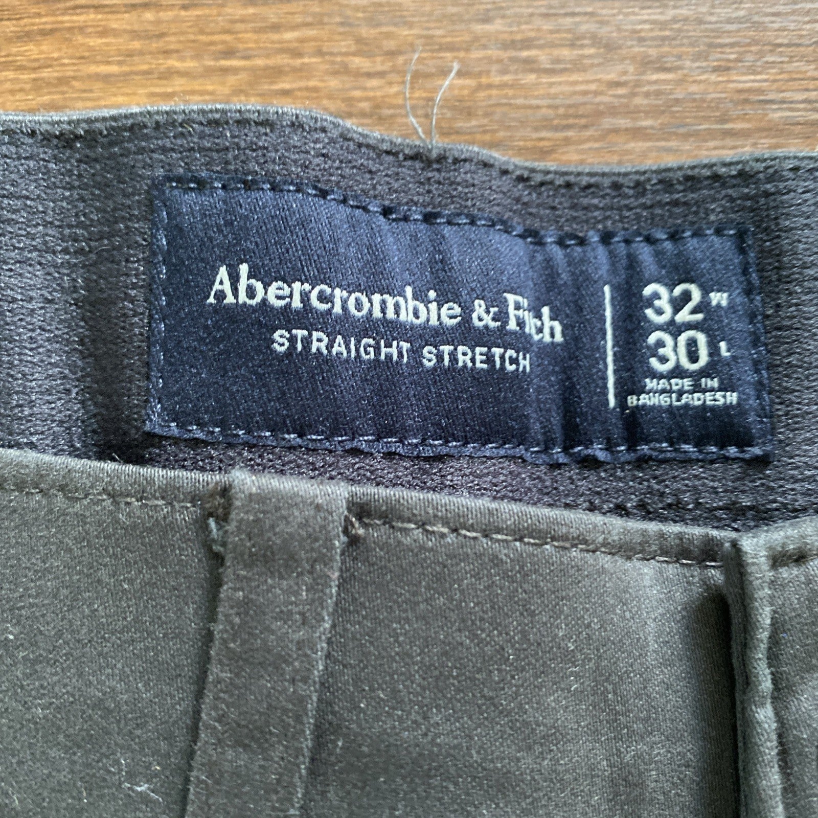 Abercrombie & Fitch Men's Pants Sz 32x31 Stretch 90's Straight Black Chino