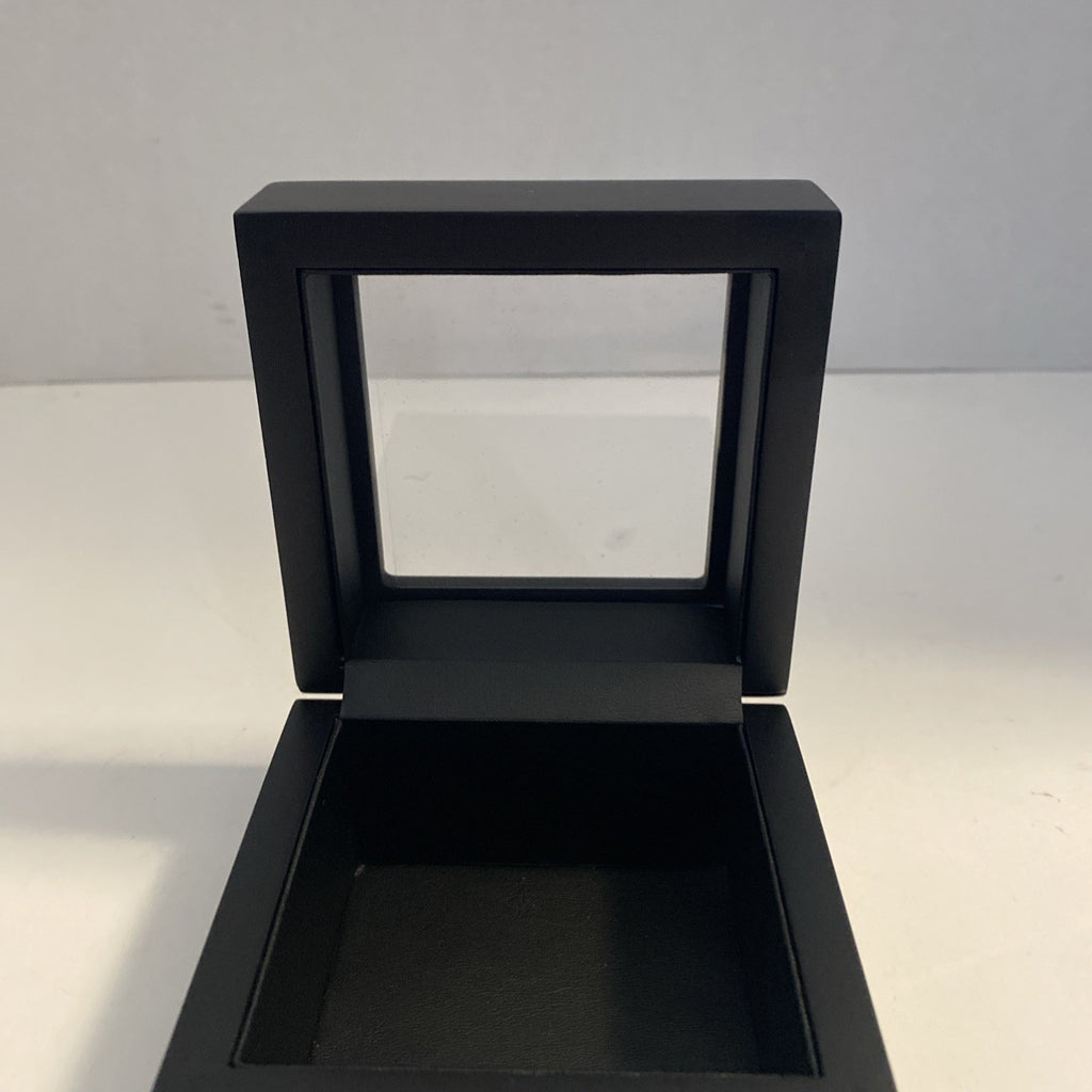 Classic Square Watch or Jewelry Box 3.75" X 3.75" X 3" Glitter Clear Top