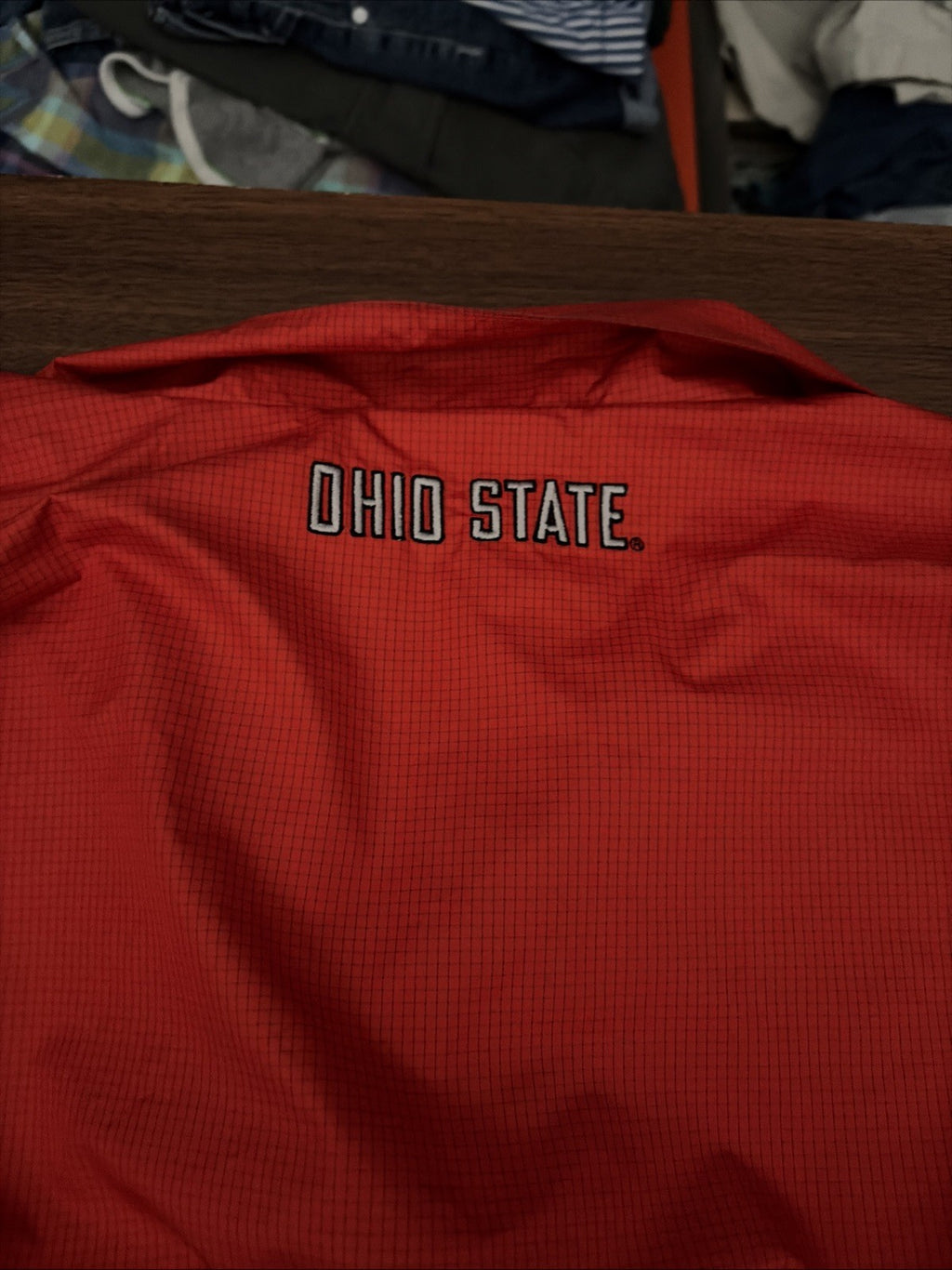 Nike Ohio State Buckeyes 1/4 Zip Jacket Pullover Storm Fit Red Gray Mens MEDIUM