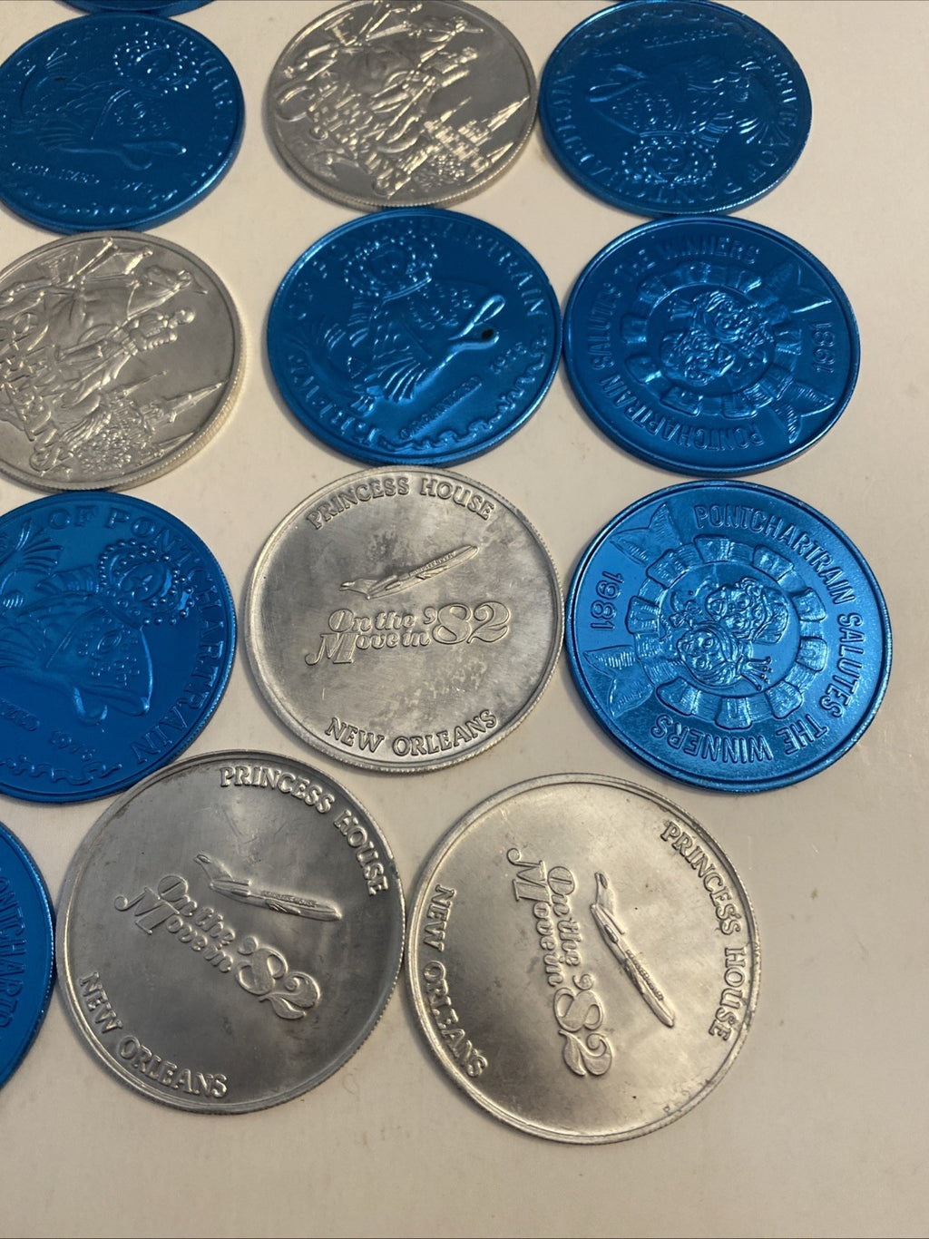 Lot of 34 Mardi Gras Doubloons. Various Years New Orleans.