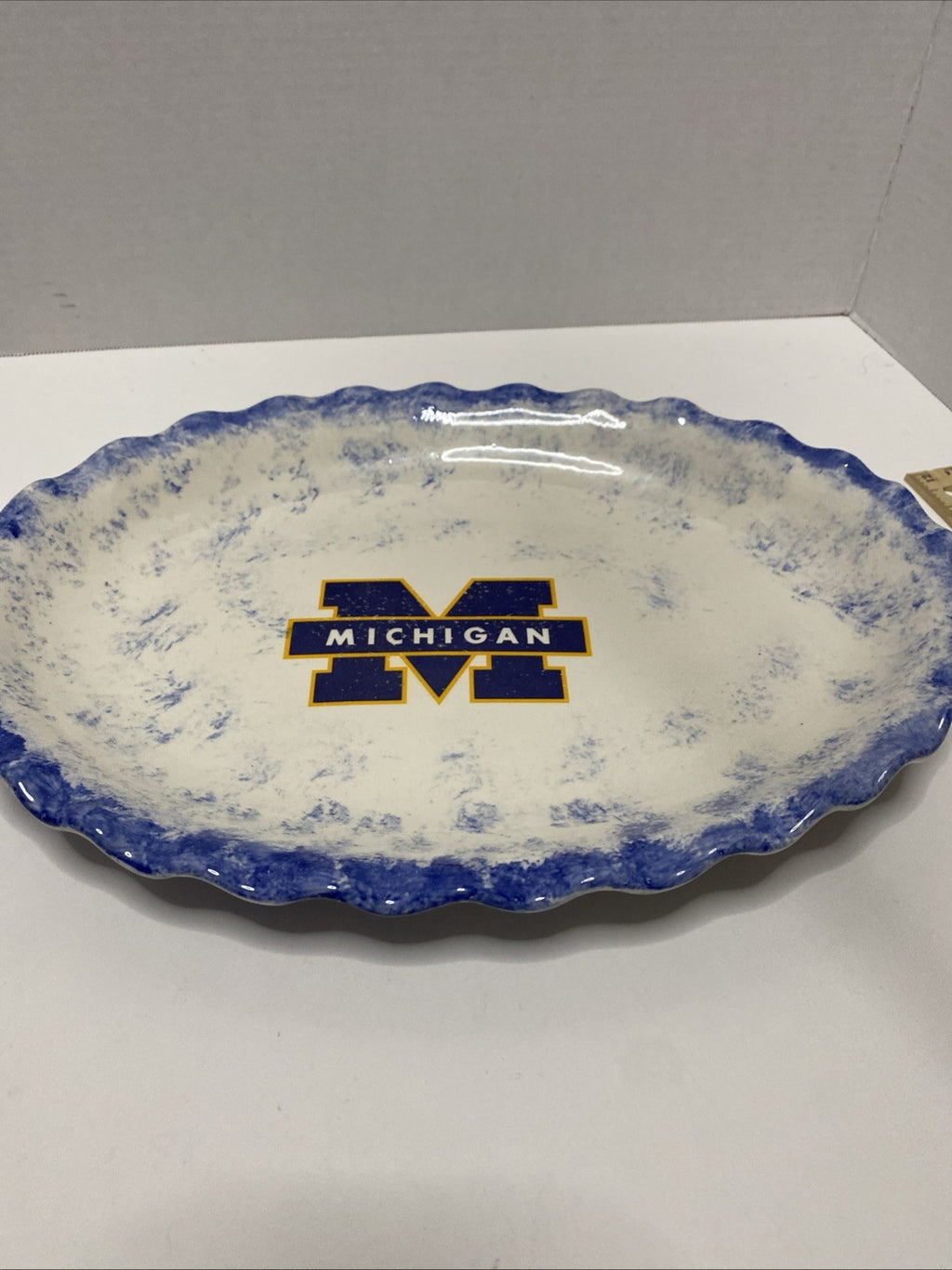 Michigan wolverine serving platter 14 1/2” x 10 1/2” glazed