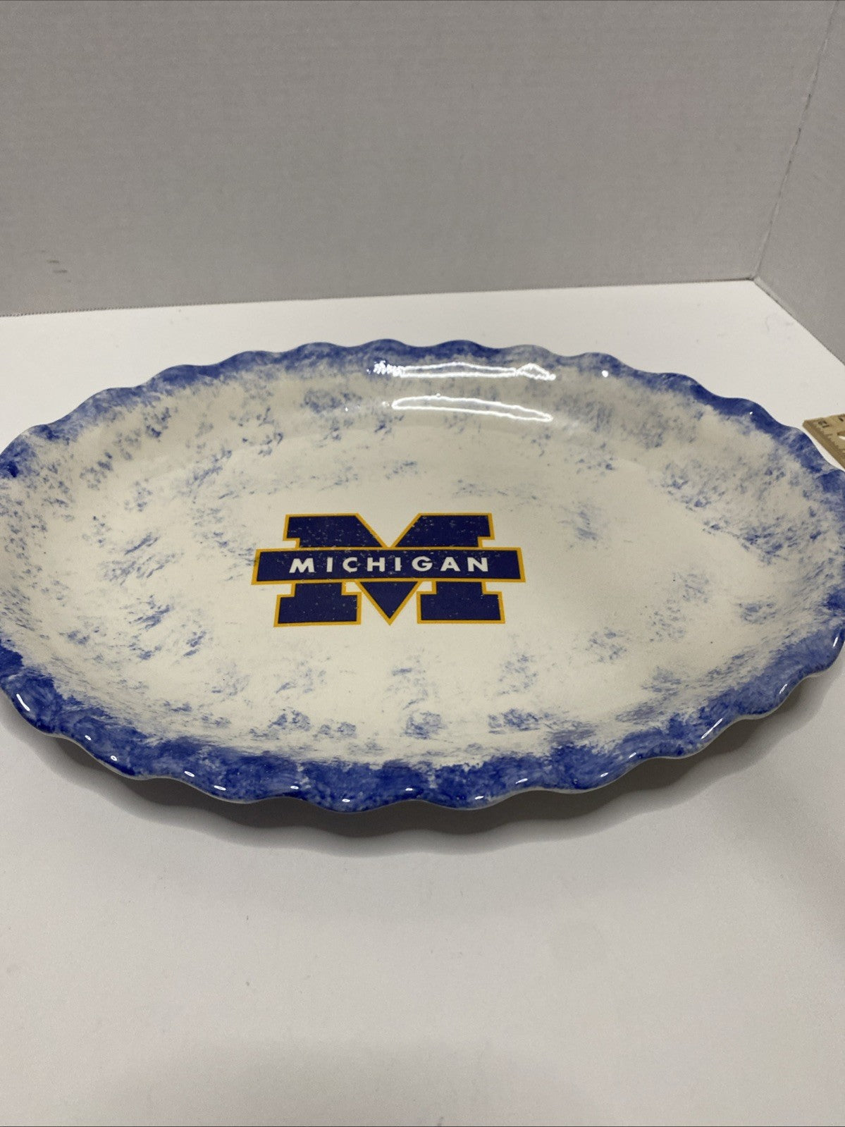 Michigan wolverine serving platter 14 1/2” x 10 1/2” glazed