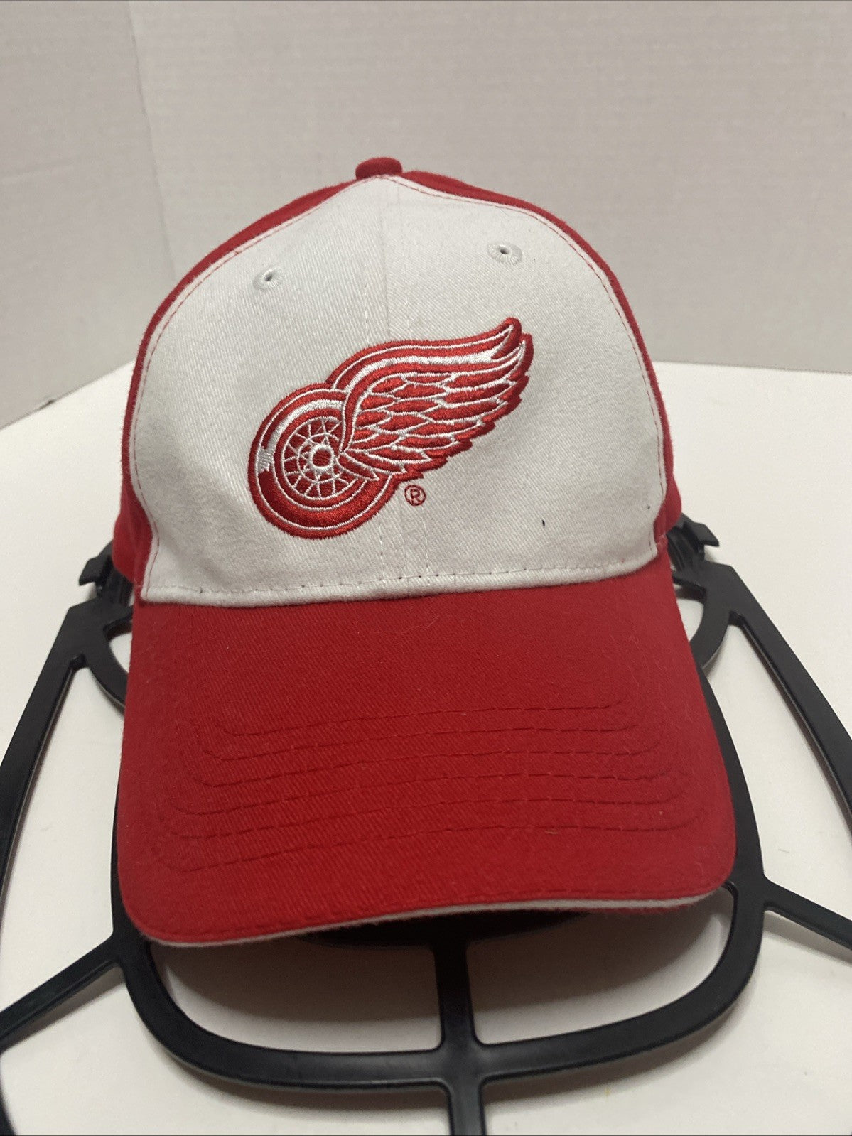 Detroit Red Wings Hat Cap Red White Mens Strap Back NHL Hockey Miller Lite Beer