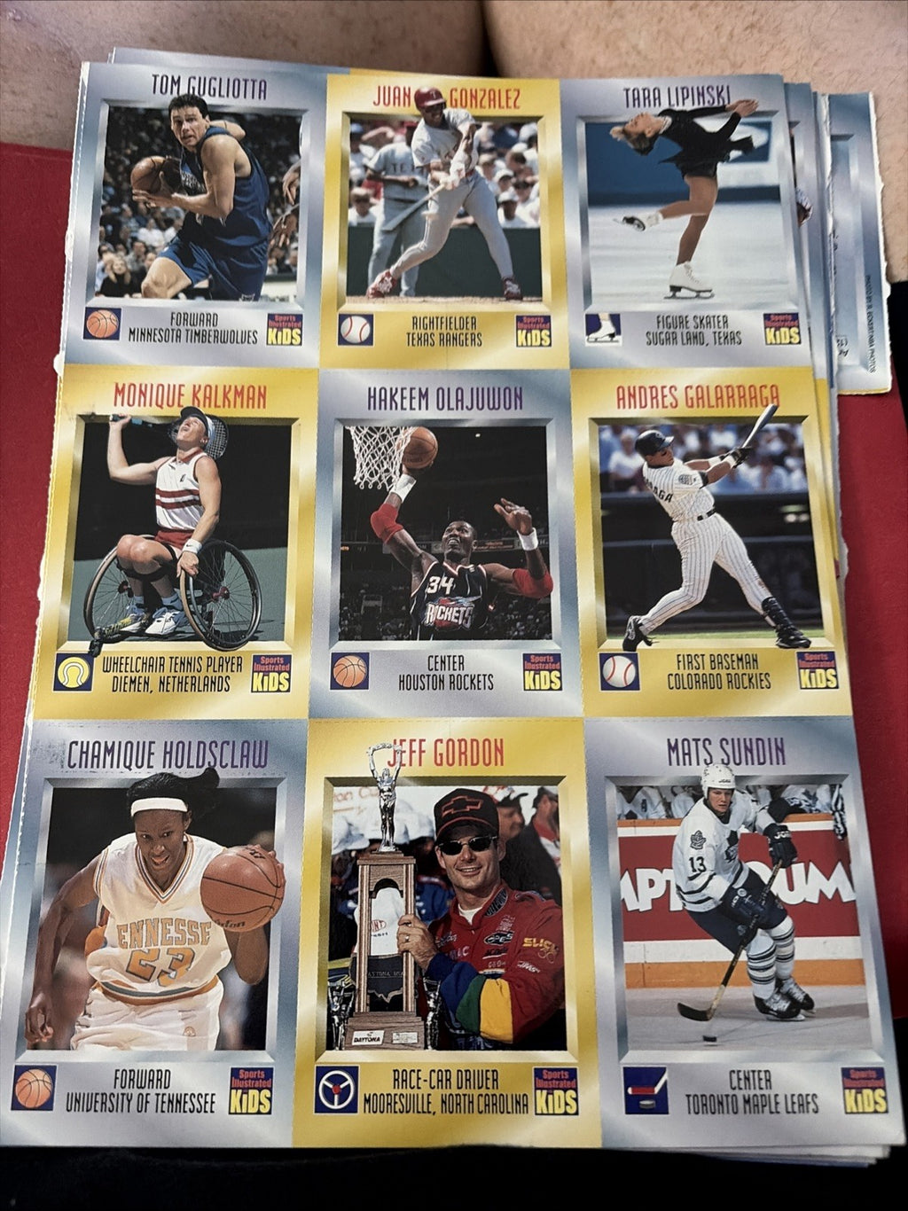 Sports Illustrated for Kids Jeff Gordon Tara Lipinski Uncut Sheet