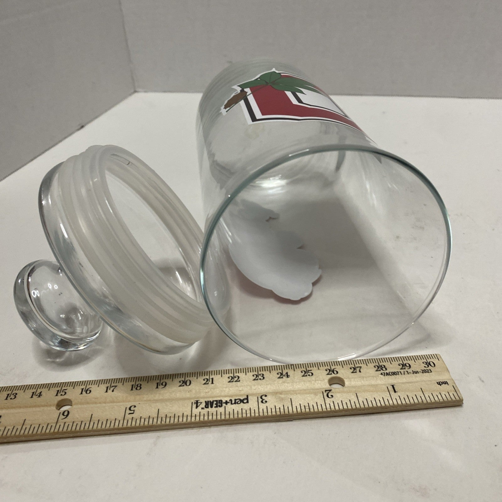Ohio Buckeyes Clear Glass Canister With Lid