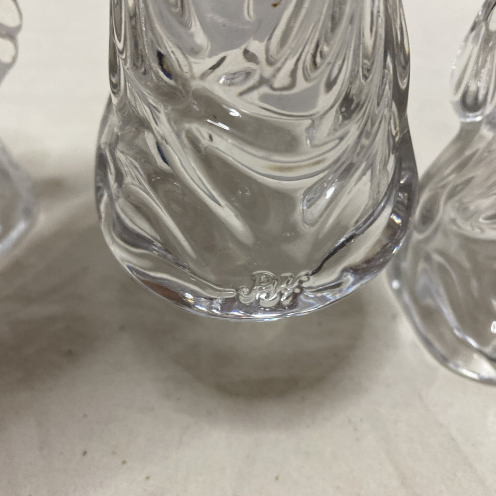 Princess House Nativity Set Lead Crystal Lot 3 Vintage Glass Standing Angel Pray