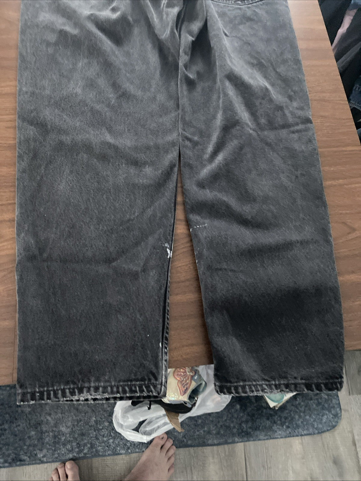 Levis 550 Mens Jeans Size 40x30 Relaxed Fit Black 100% Cotton Thick Material