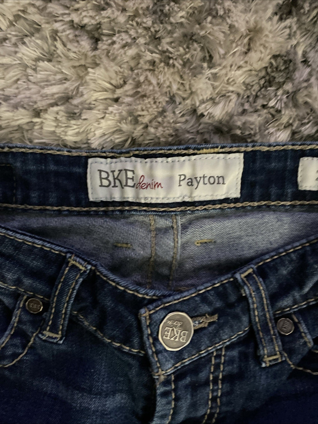 BKE Denim Women's Size 26L Long Peyton Bootcut Jeans Dark Wash 33.5 Inseam