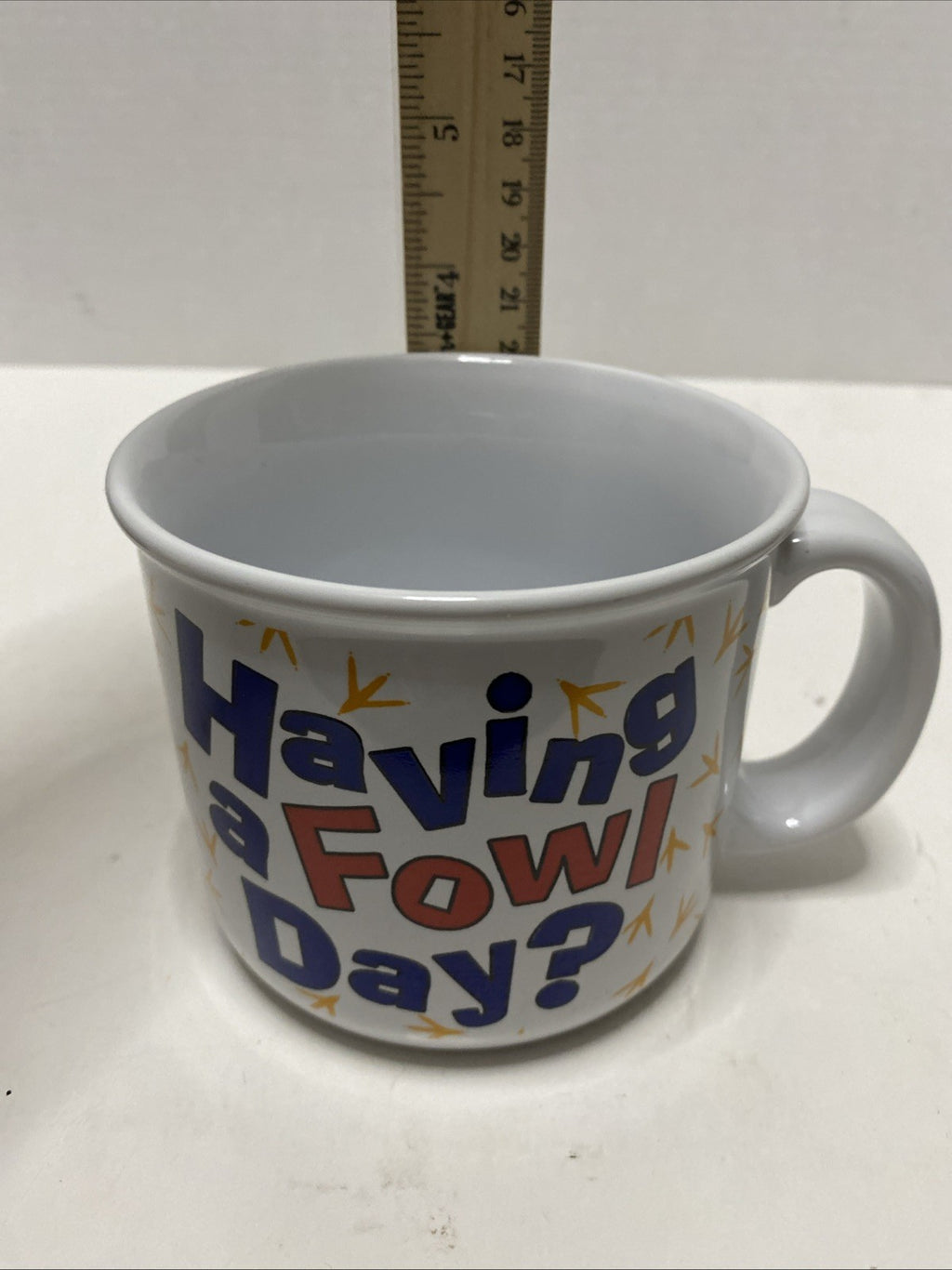 "Having a Fowl Day?" Large Ceramic Coffee Soup Mug Chicken Soup Recipe 16 Oz-