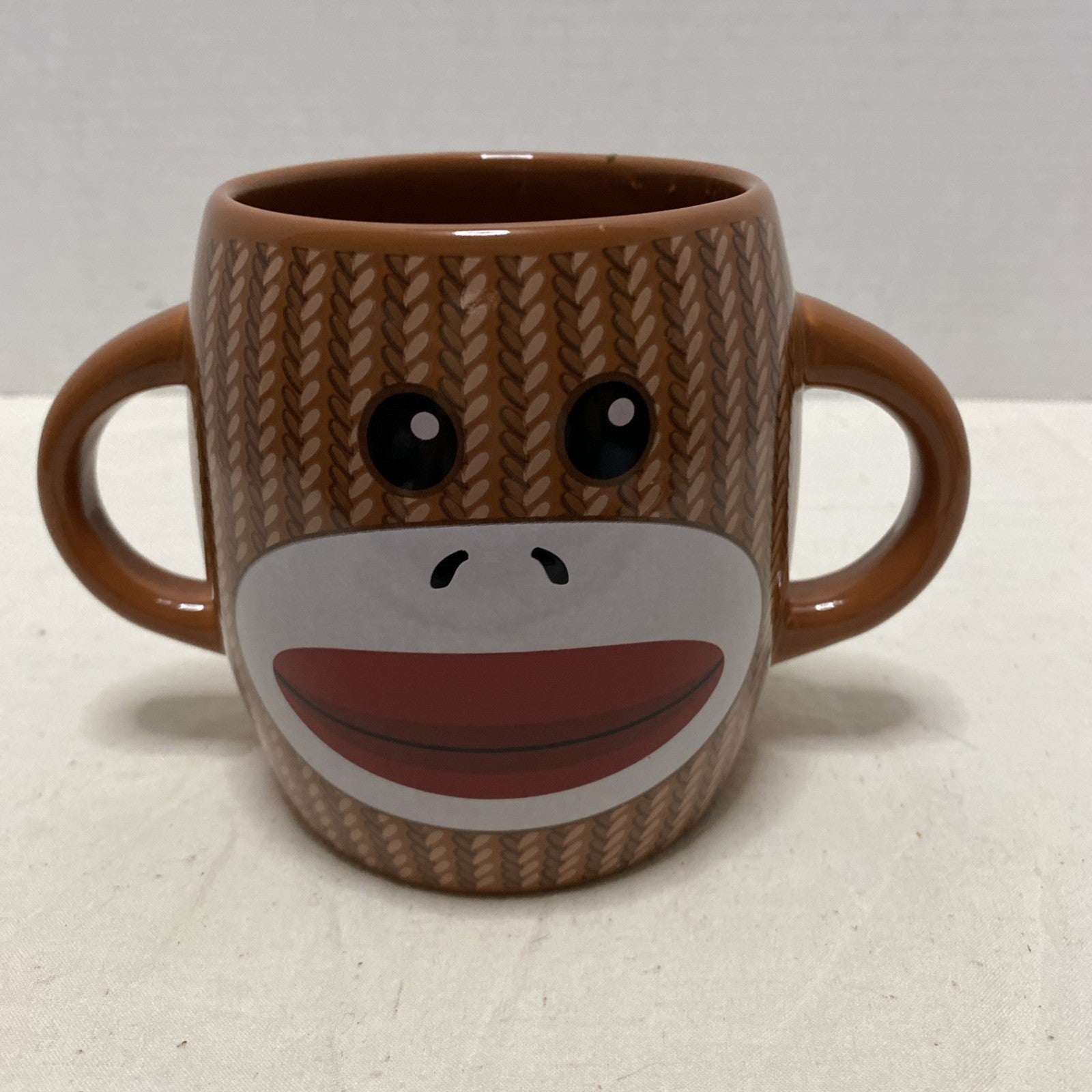 Galerie Sock Monkey 16 oz Ceramic Coffee Or Cocoa Mug With 2 Handles 