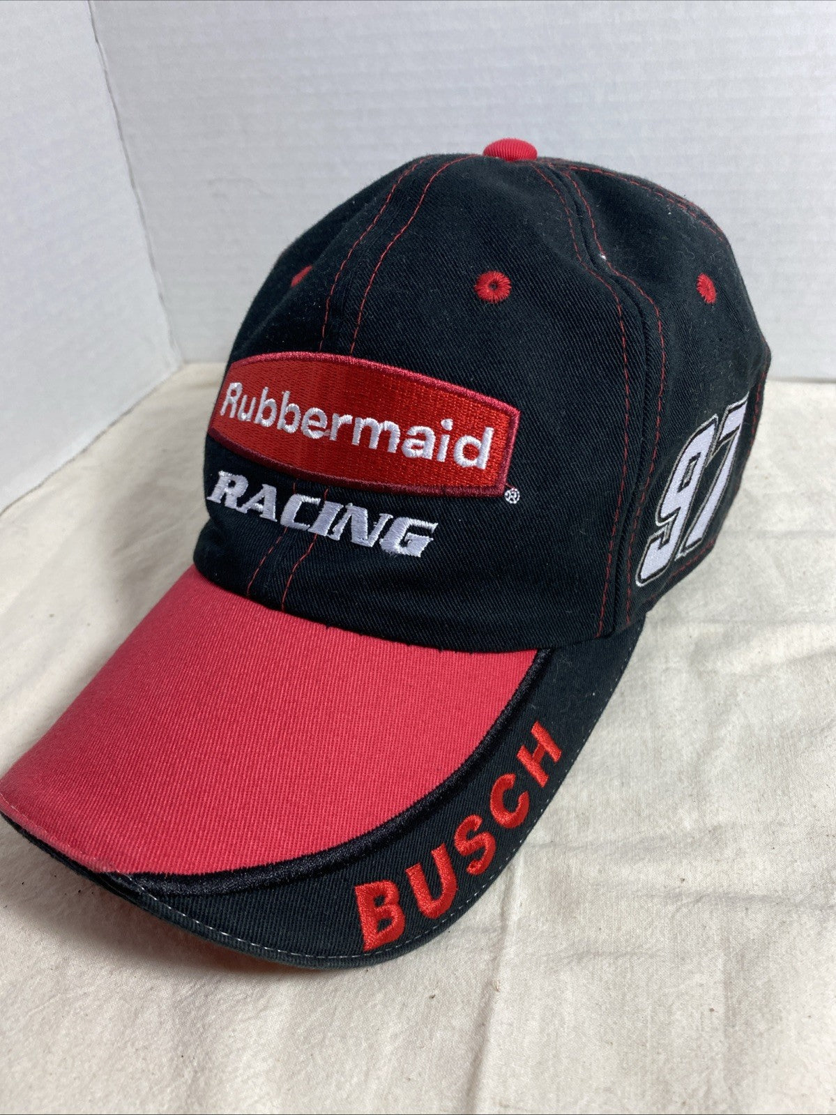 RUBBERMAID RACING ~ KURT BUSCH #97 ~ Black Adjustable NASCAR Hat