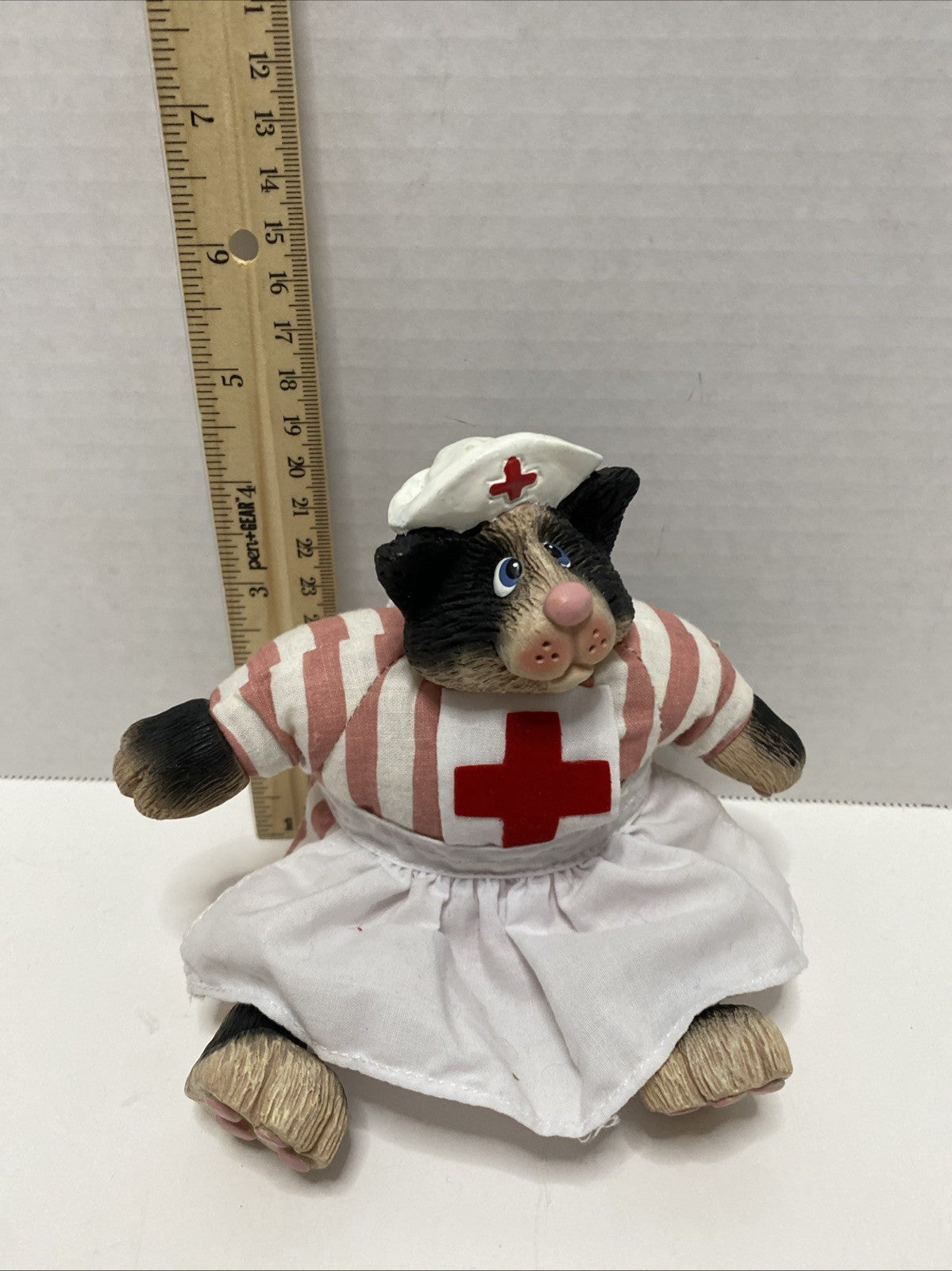 Vintage Russ Berries Nurse T.L.C Plush Beanbag Shelf Sitter Cat Nurse Medical