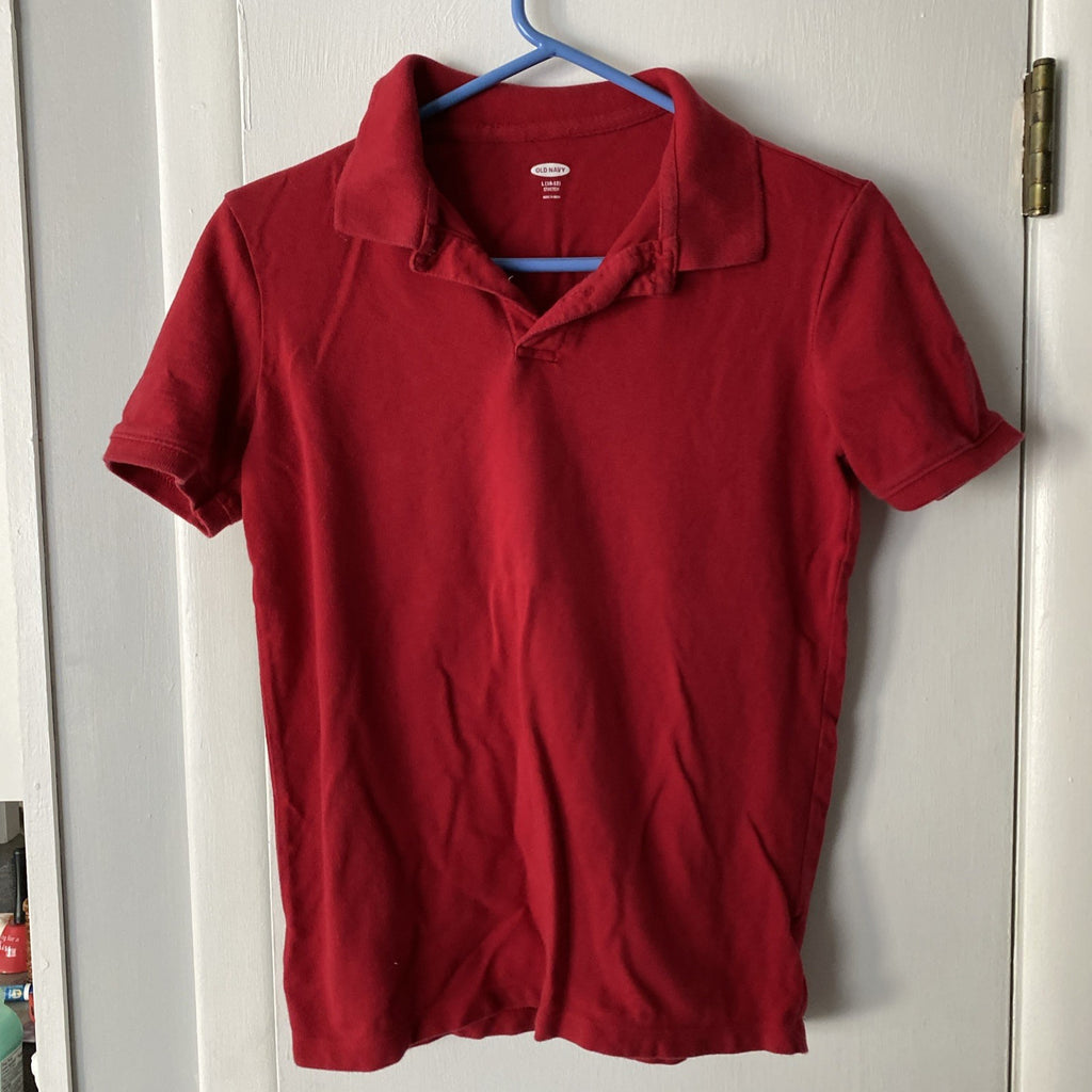 Old Navy kids size large 10–12 stretch polo color red short sleeve