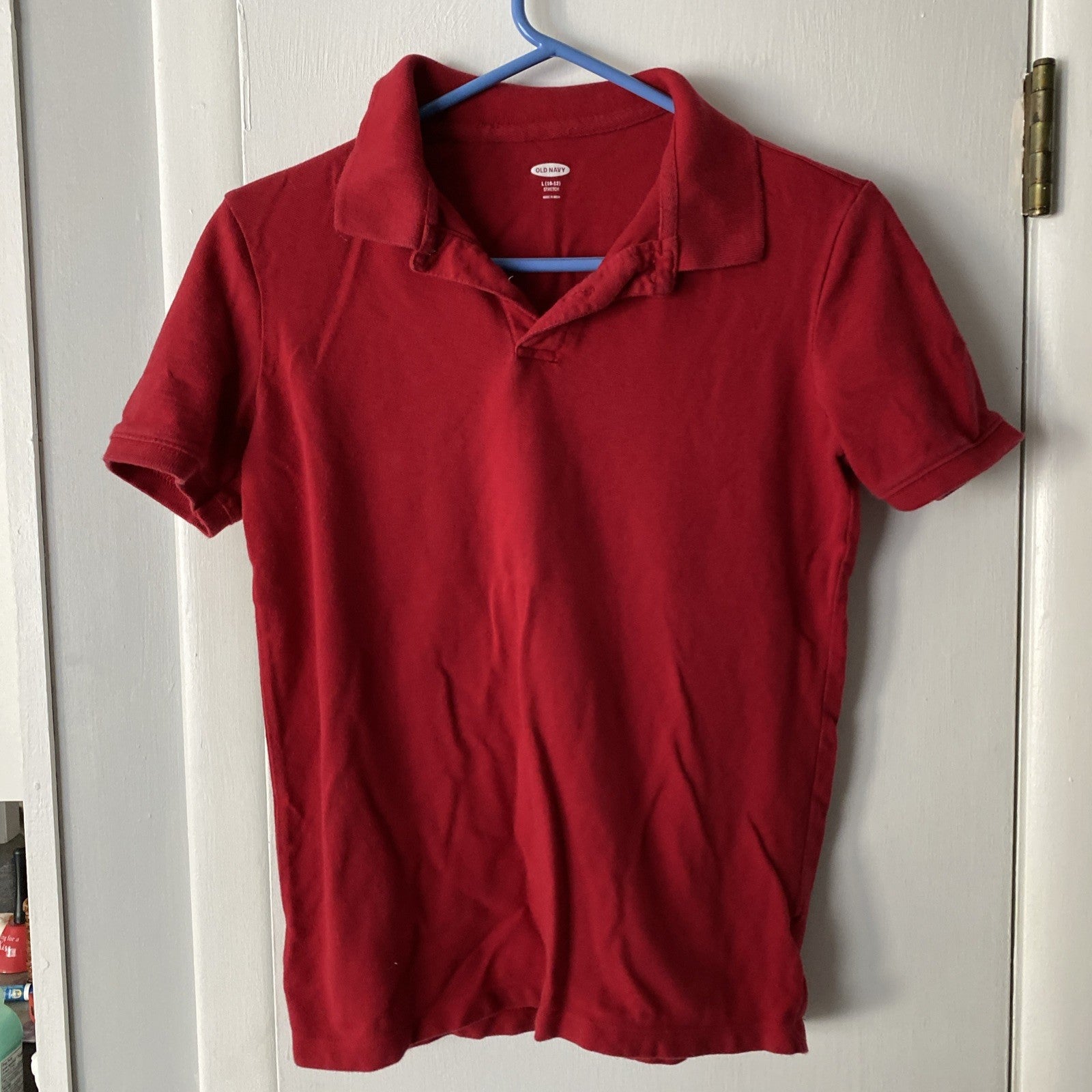 Old Navy kids size large 10–12 stretch polo color red short sleeve