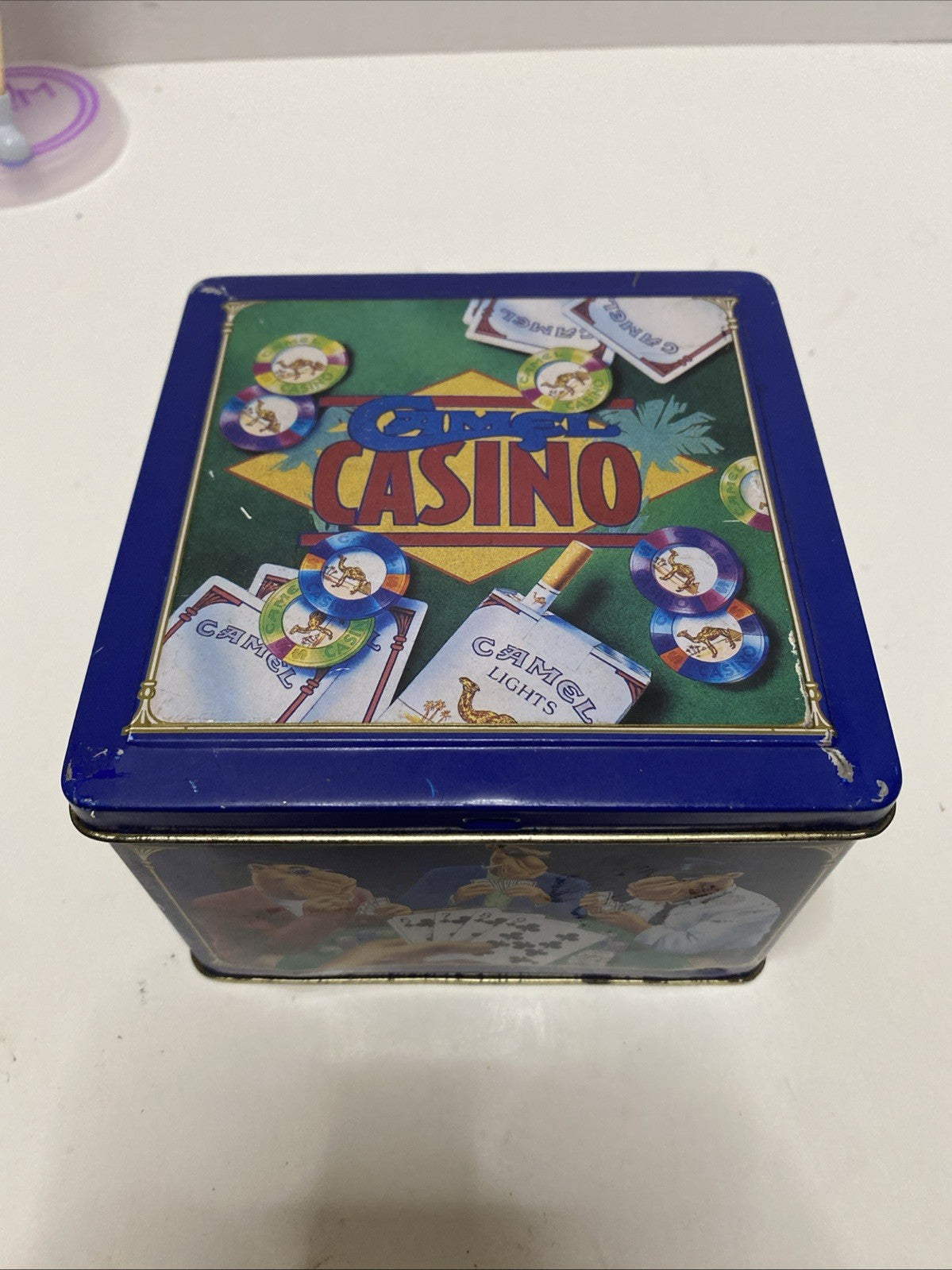 Joe Camel Casino Poker Set Original Tin Box, Cards/Chips Vintage Rare