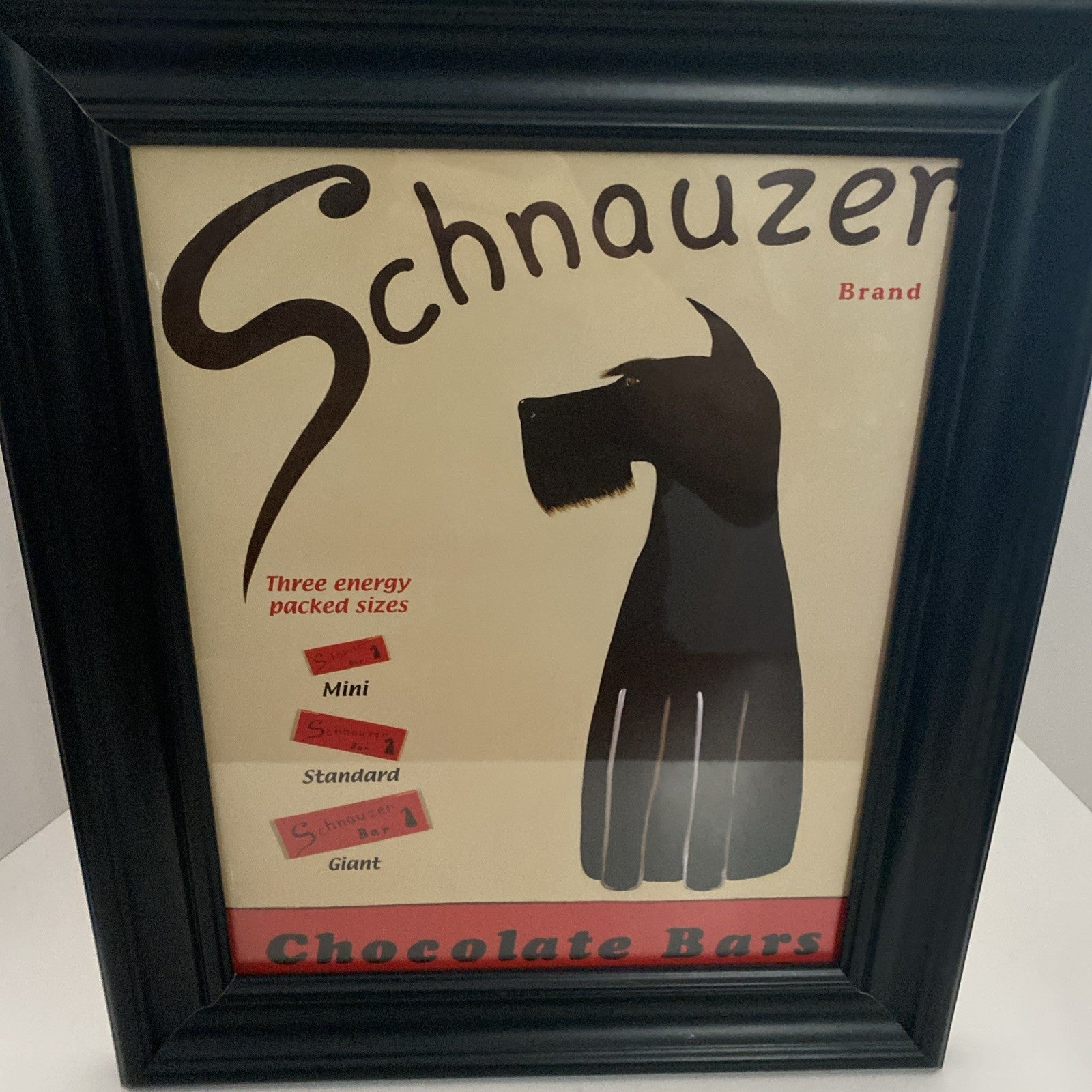Schnauzer Brand Chocolate Bars Framed Art Ken Bailey