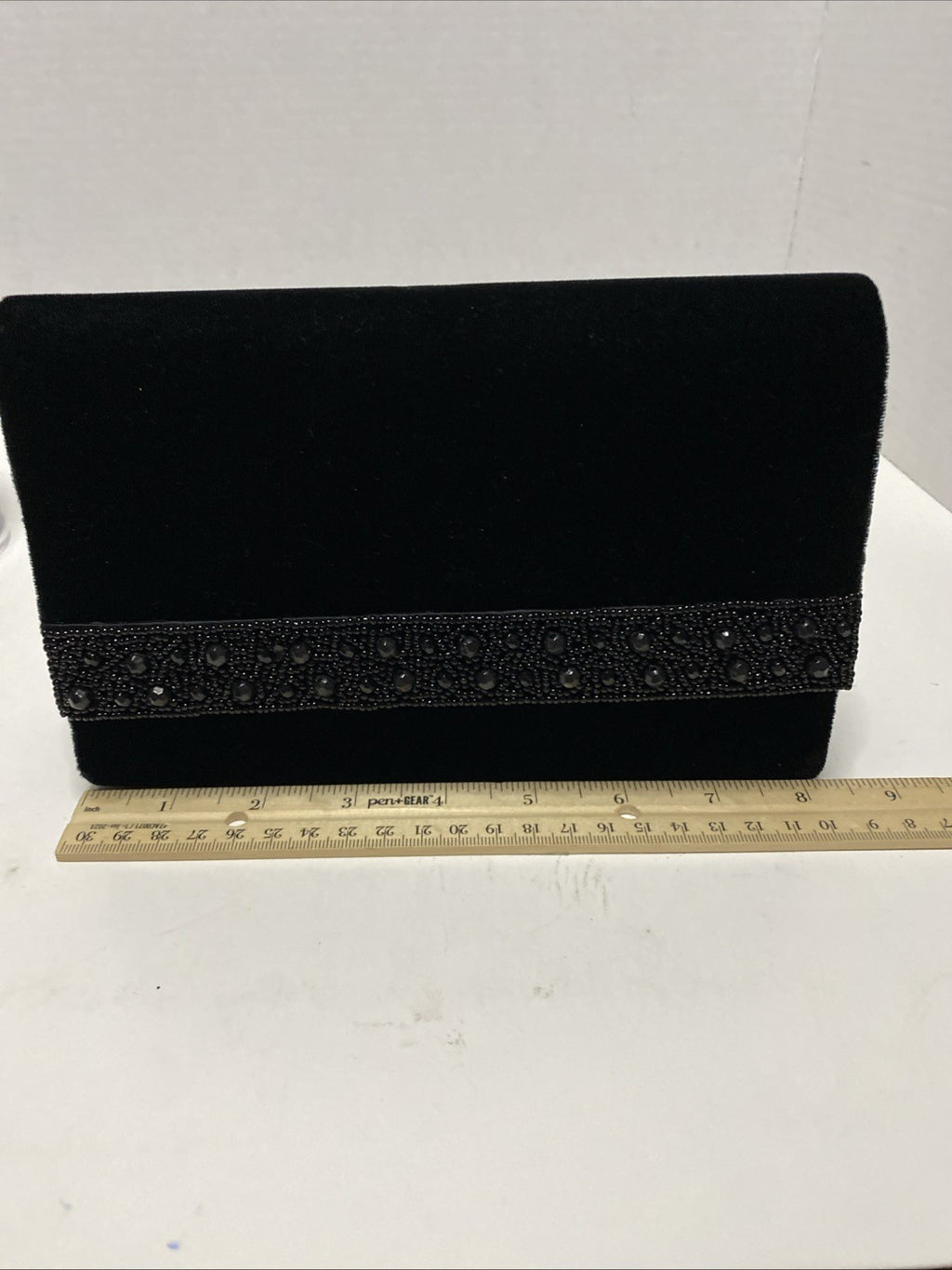 Black Sequin Satin Crossbody Evening Bag Crossbody Purse 8.5” X 5.5”