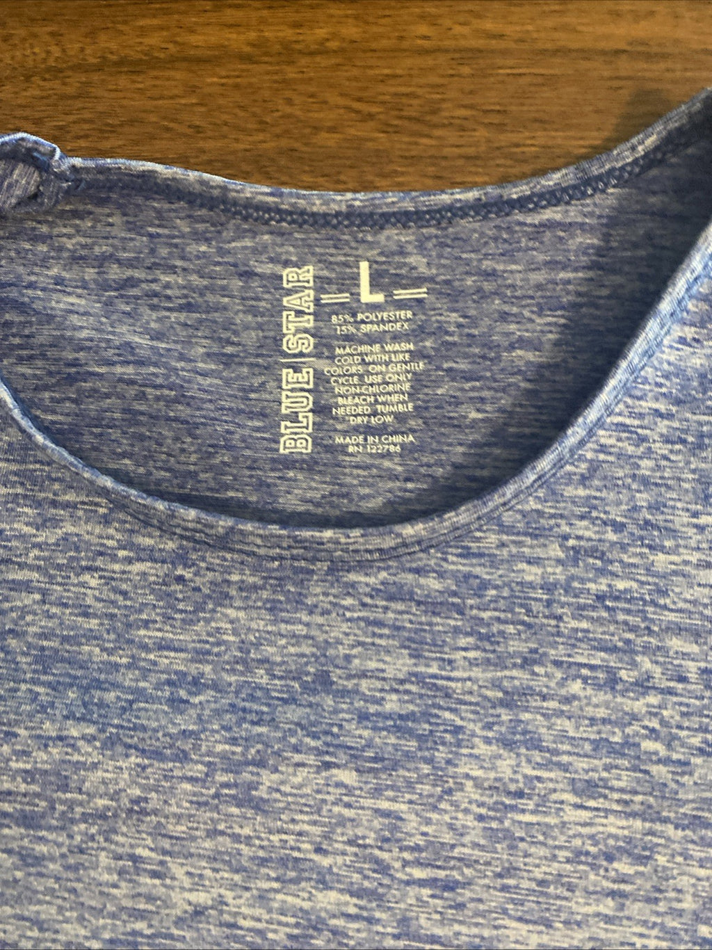 Blue star men’s large sweat wicking shirt brown short sleeve