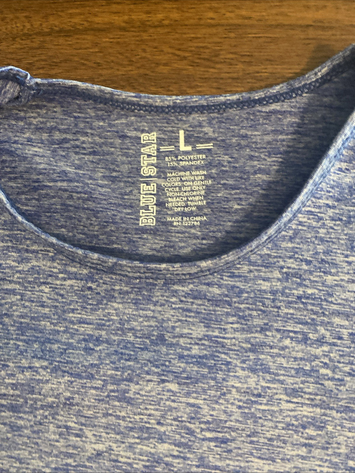 Blue star men’s large sweat wicking shirt brown short sleeve