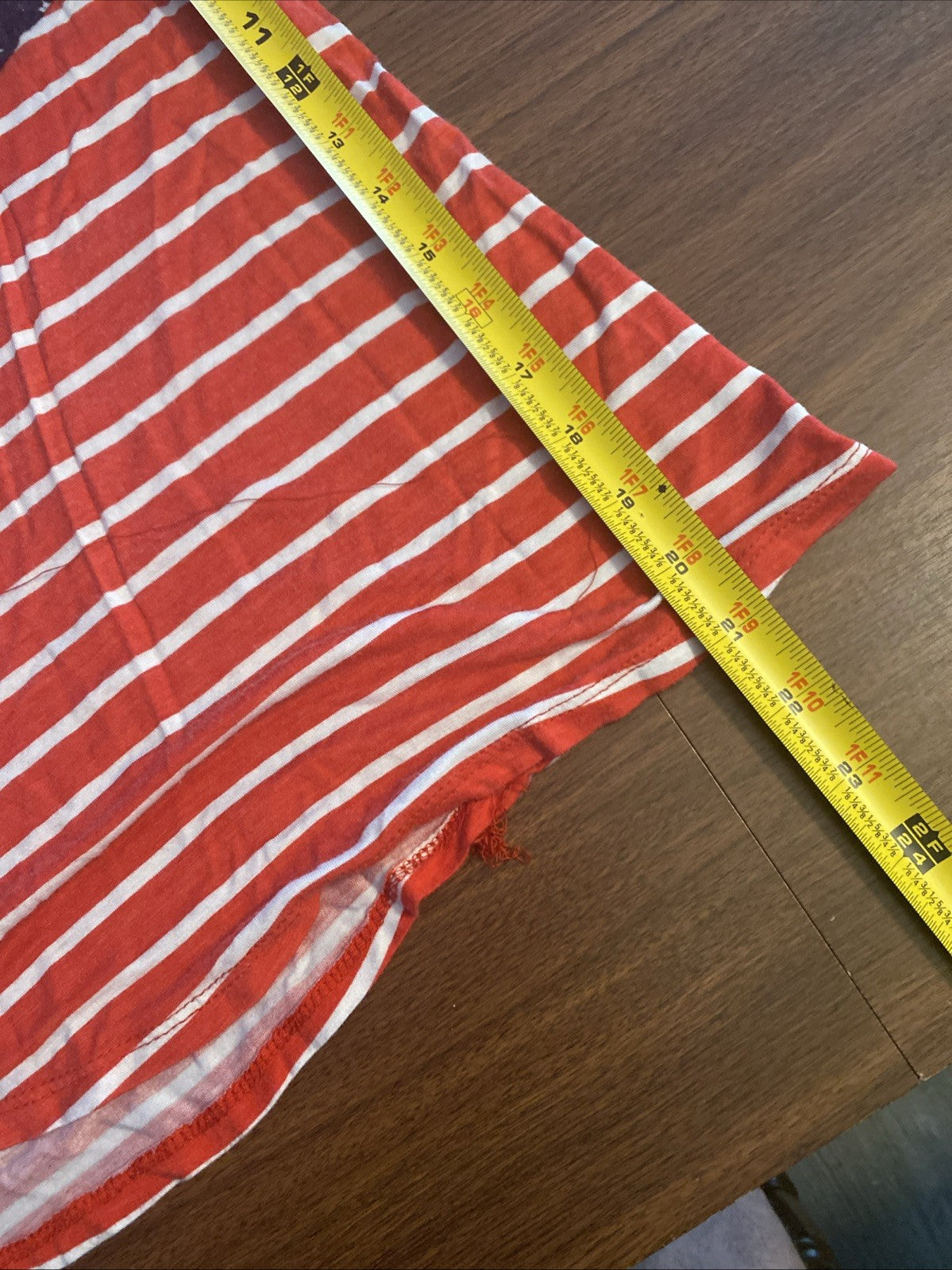 Rue21 Women's Size XL Red White Striped 3/4 Sleeve Zipper Pocket Tee