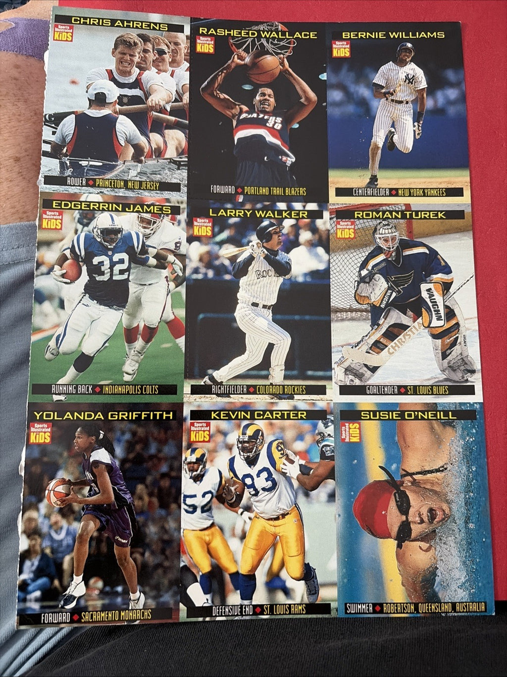 Sports Illustrated For Kids June 2000 Uncut Card Sheet #910-918