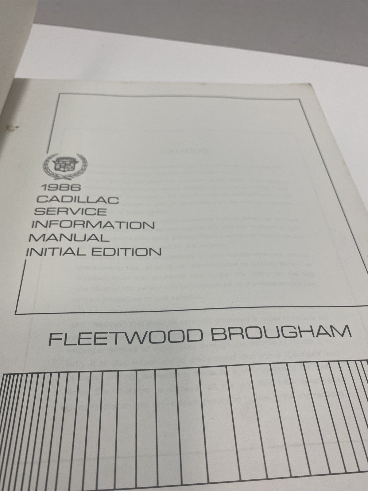 1986 Cadillac Service Shop Manual Original Fleetwood Brougham