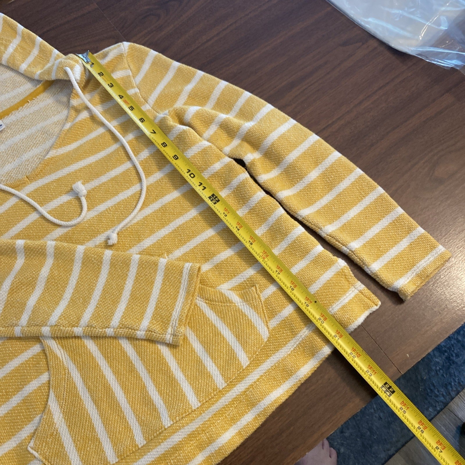 Old Navy women’s size small hoodie yellow striped long sleeve top