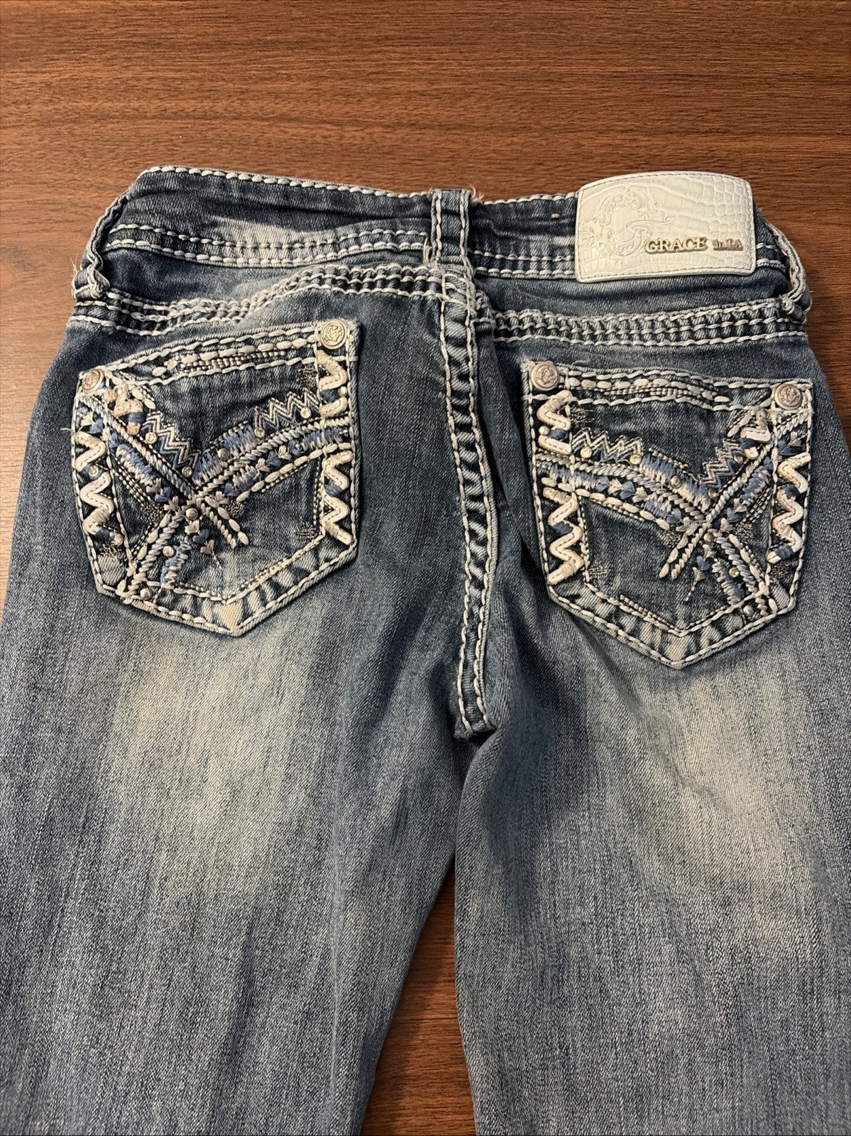 Grace In LA Women’s Distressed Denim Jeans Size 25