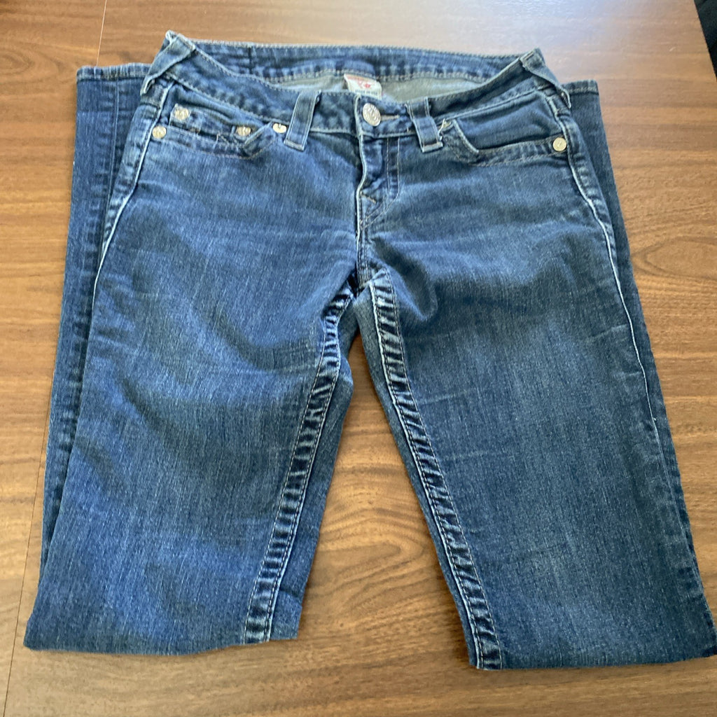 Woman’s Sz 27 True Religion SKINNY Jeans Denim Blue