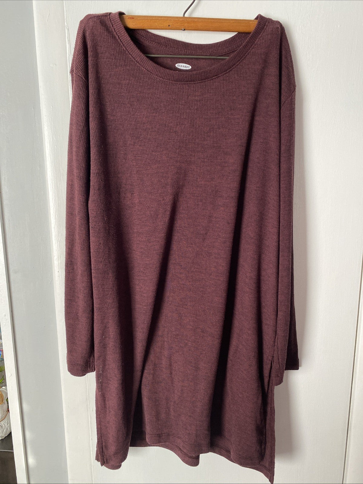 Old Navy Tunic Shirt Long Sleeves Top Maroon Size Large