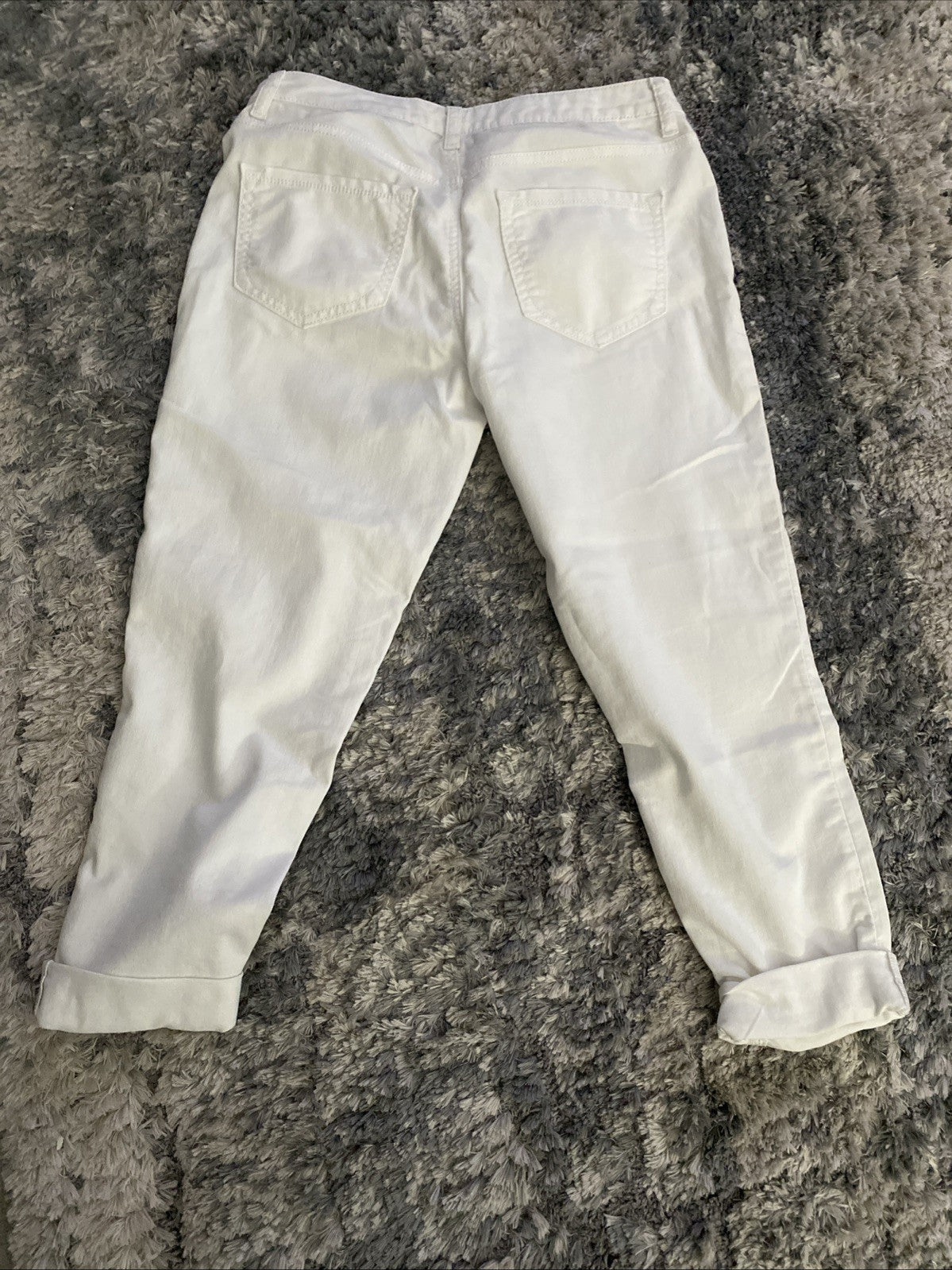 Apt. 9 Womens Size 4 Mid Rise Capri Light Wash White Denim Jeans
