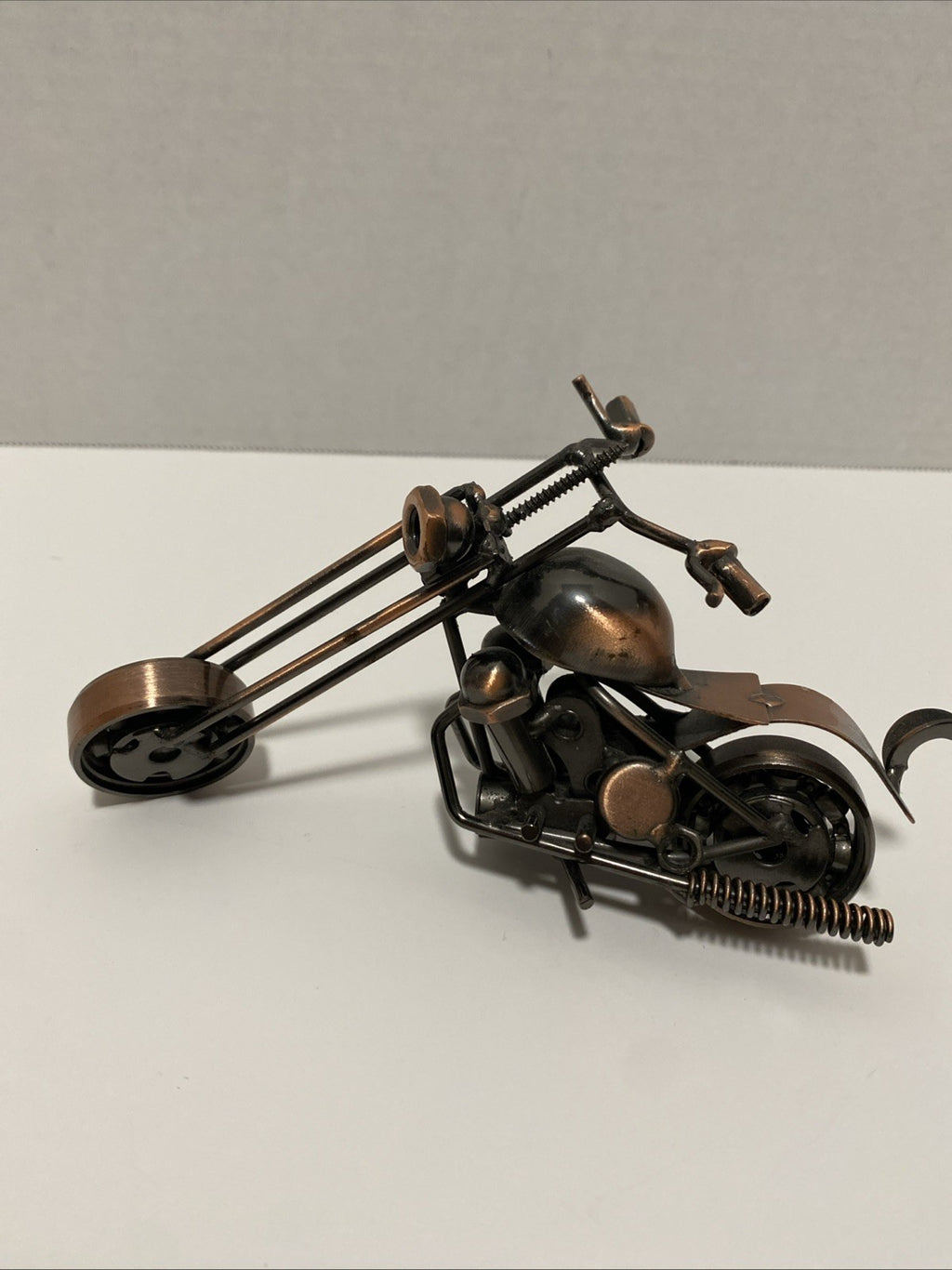 Retro Collectible Metal Motorcycle Model Handmade Motorbike Sculpture Home Decor