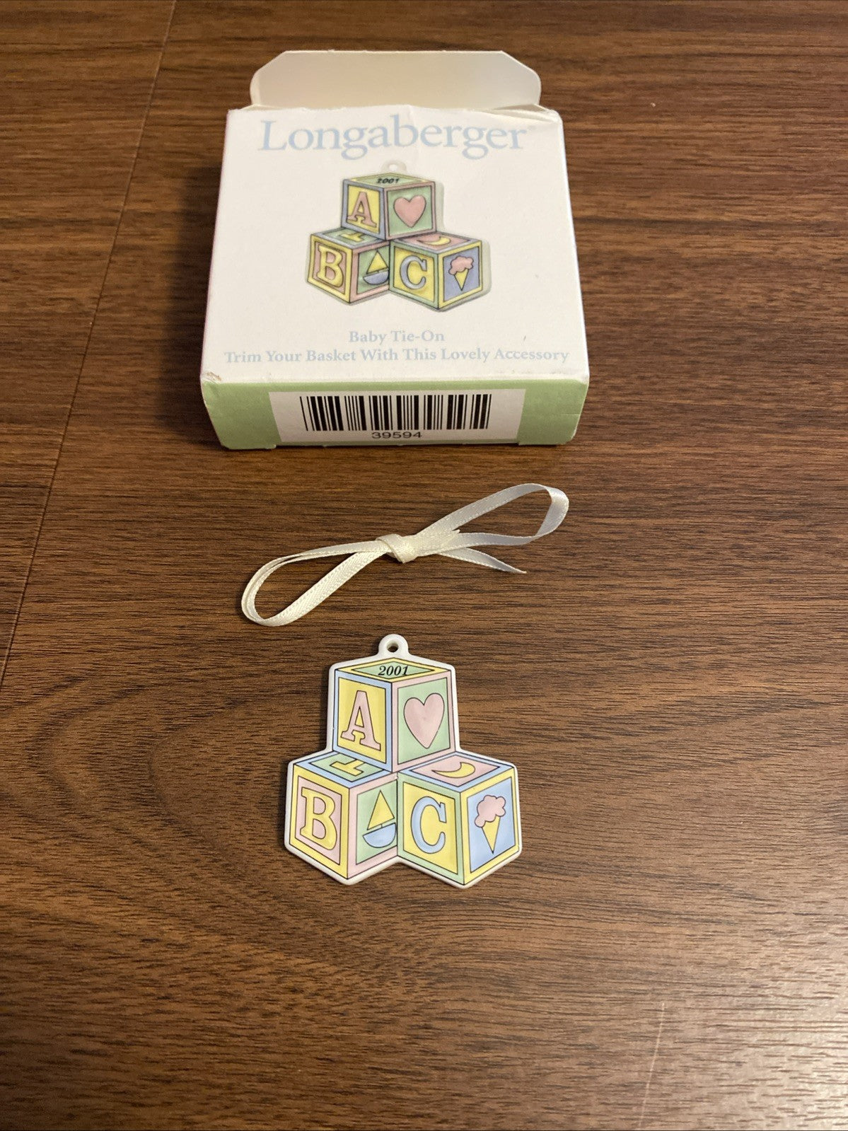 LONGABERGER TIE ON, 2001 Baby Blocks...Never Used