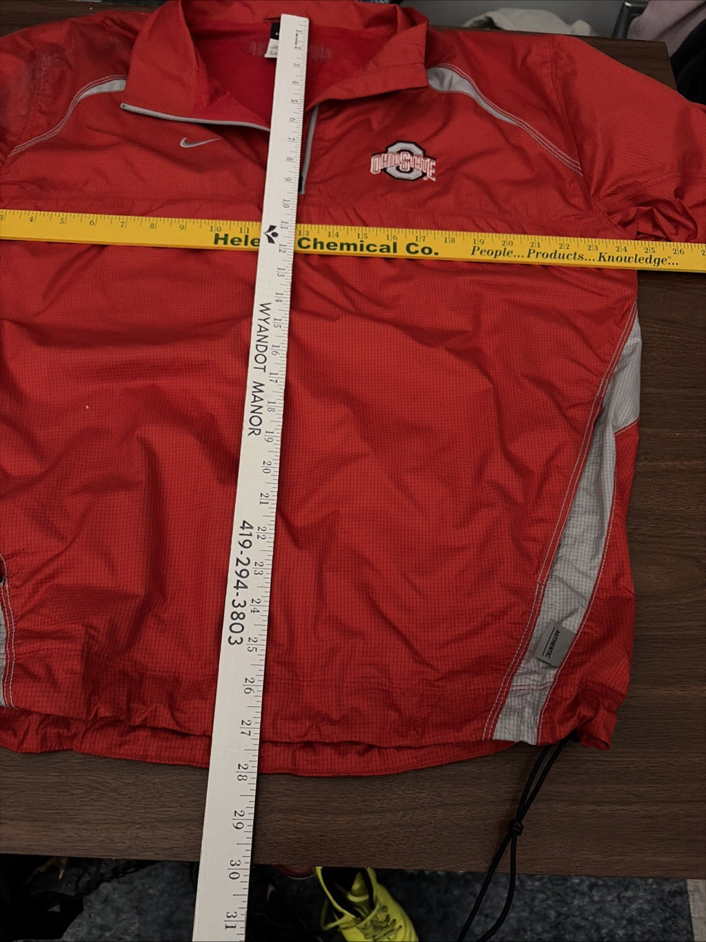 Nike Ohio State Buckeyes 1/4 Zip Jacket Pullover Storm Fit Red Gray Mens MEDIUM