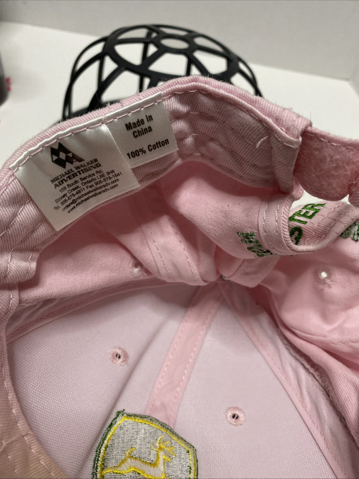 John Deere women’s pink ball cap camo trim harvester works