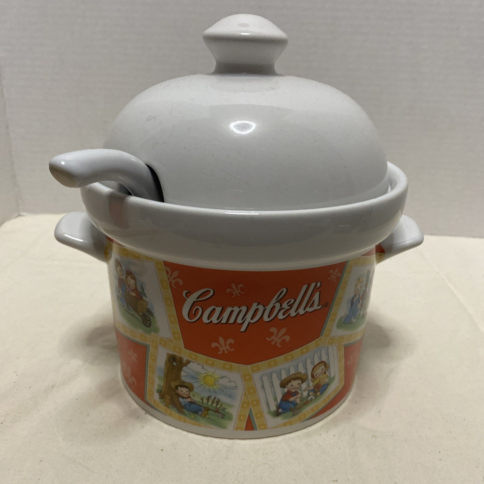 Campbell’s Soup Kids Handle Serving Tureen Crock Soup Bowl With Cover