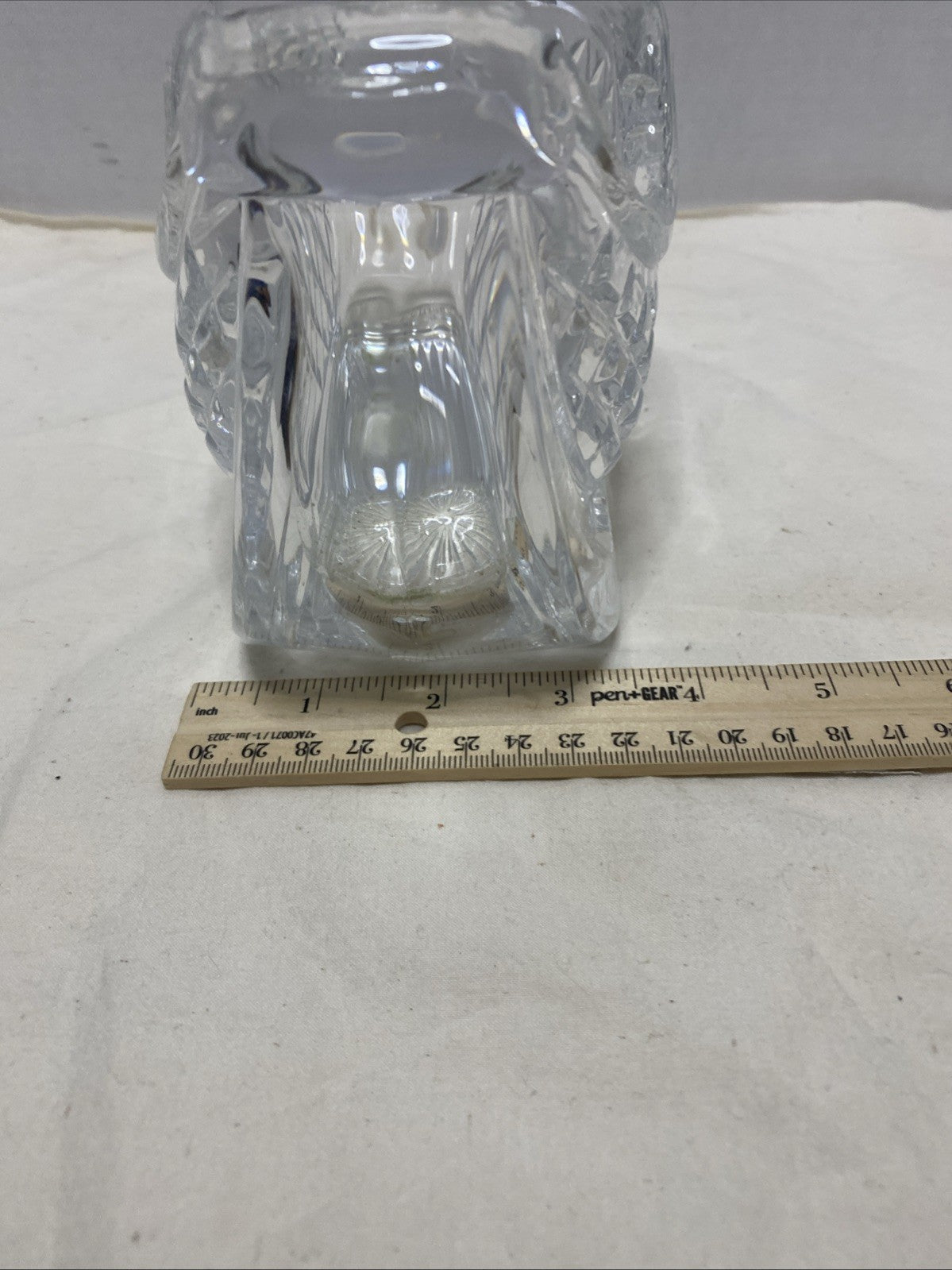 Vintage Crystal Glass Christmas Santa Sleigh/ Sled Candy Dish
