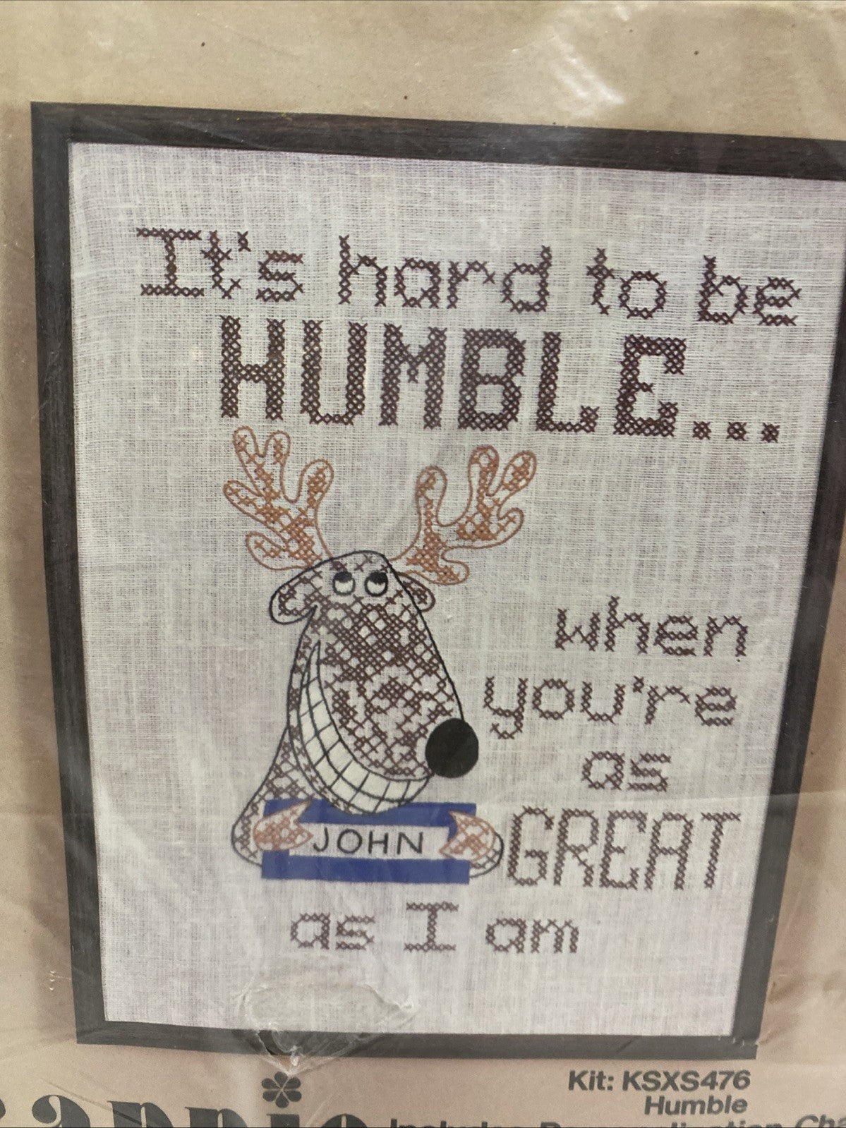 Kappie Originals Ltd Stamped Cross Stitch Kit Humble Deer Personalize New