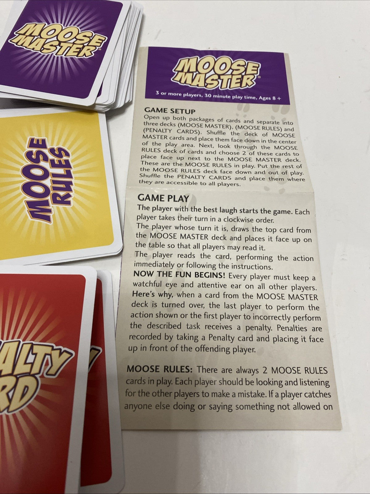 Moose Master Card Game - Complete EUC Boomer Games Ages 8+ 3 Or More Players