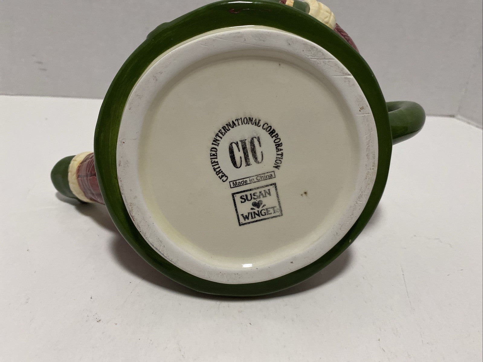 Susan Winget Certified International Company Stacking  Santa Teapot Top Only