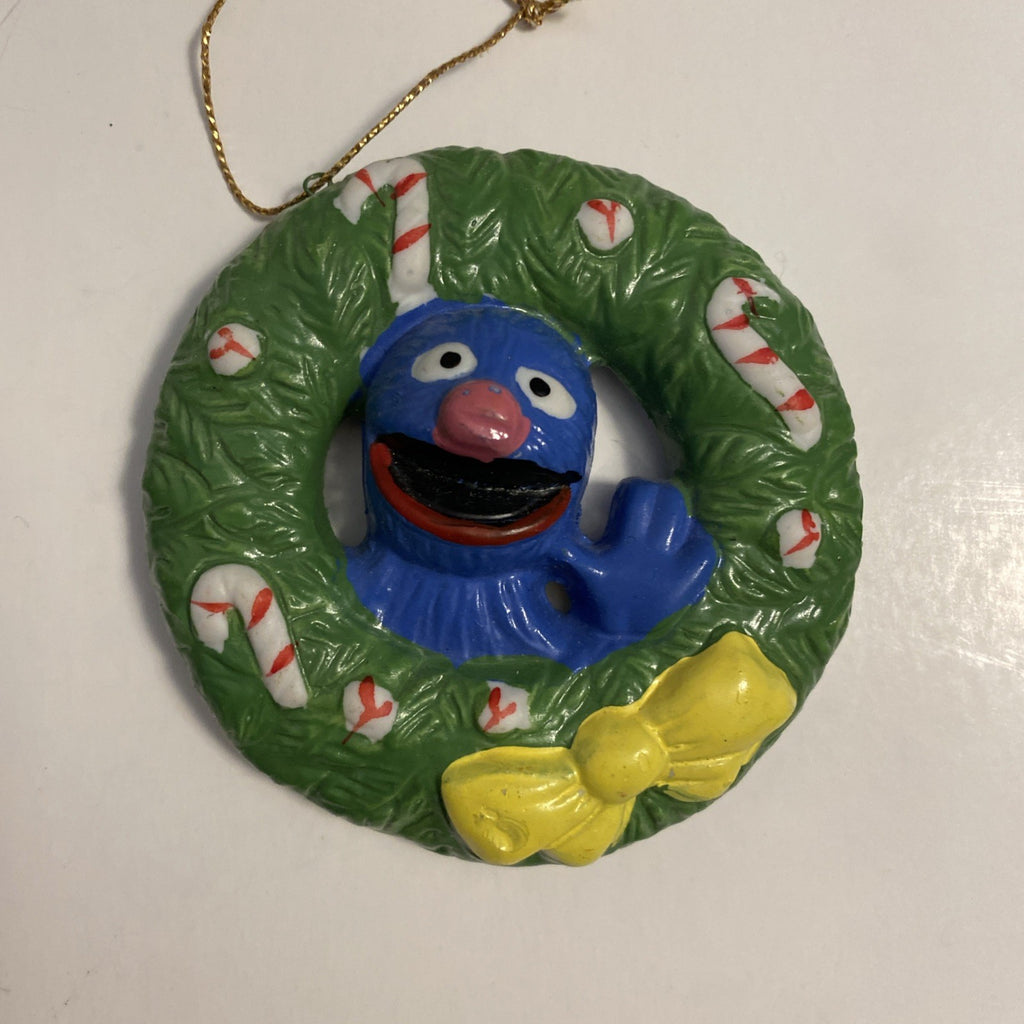 Vintage 1988 Sesame Street Lot Of  6 Holiday Wreath Ornaments