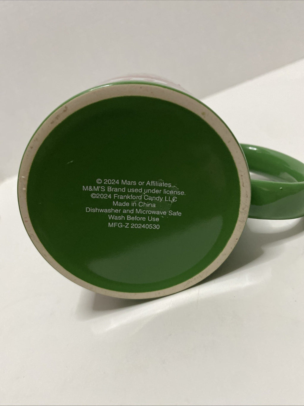 Collectible M&M Candy Green Coffee Cup Mugs -INSTINCTS-Excellent Condition- 12oz