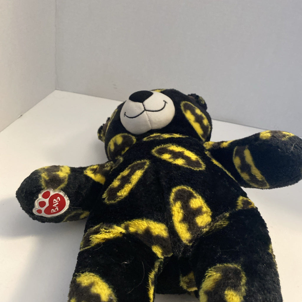 Batman Logo Build A Bear Black And Yellow Stuffed Animal Plush Bear 16" 2014