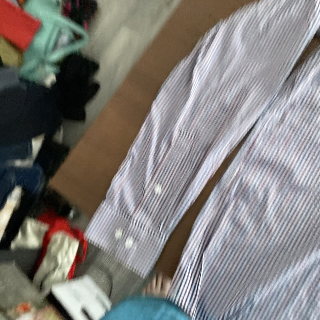 Michael Kors Mens Shirt Small Gray plaid button down air soft stretch