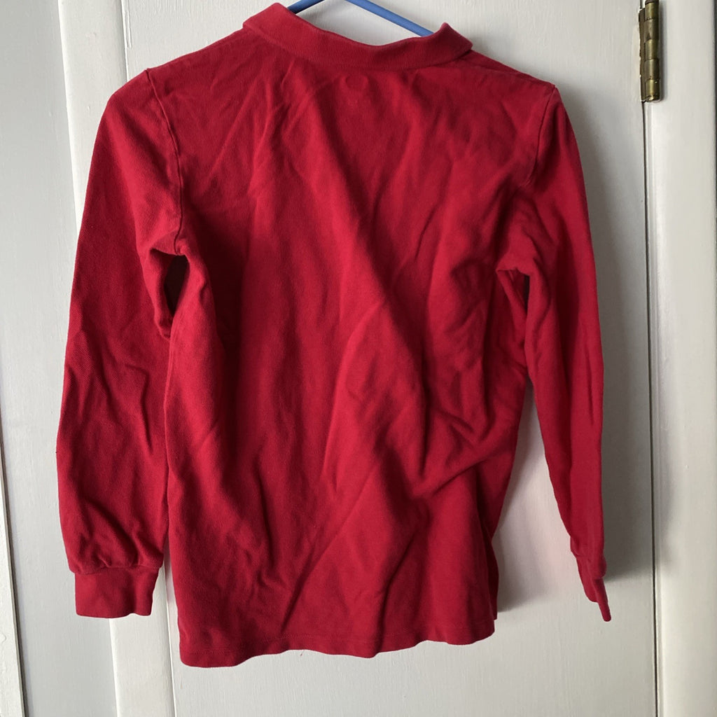 Old Navy kids large 10–12 long sleeve red polo